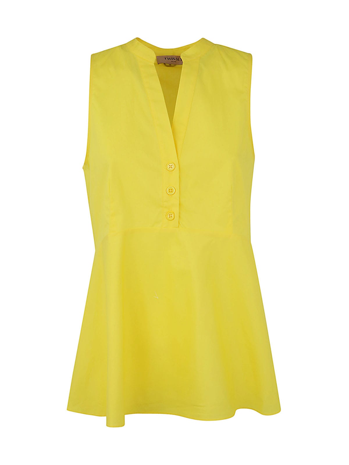 Twinset Guru Neck Sleeveless Shirt In Sun Yellow