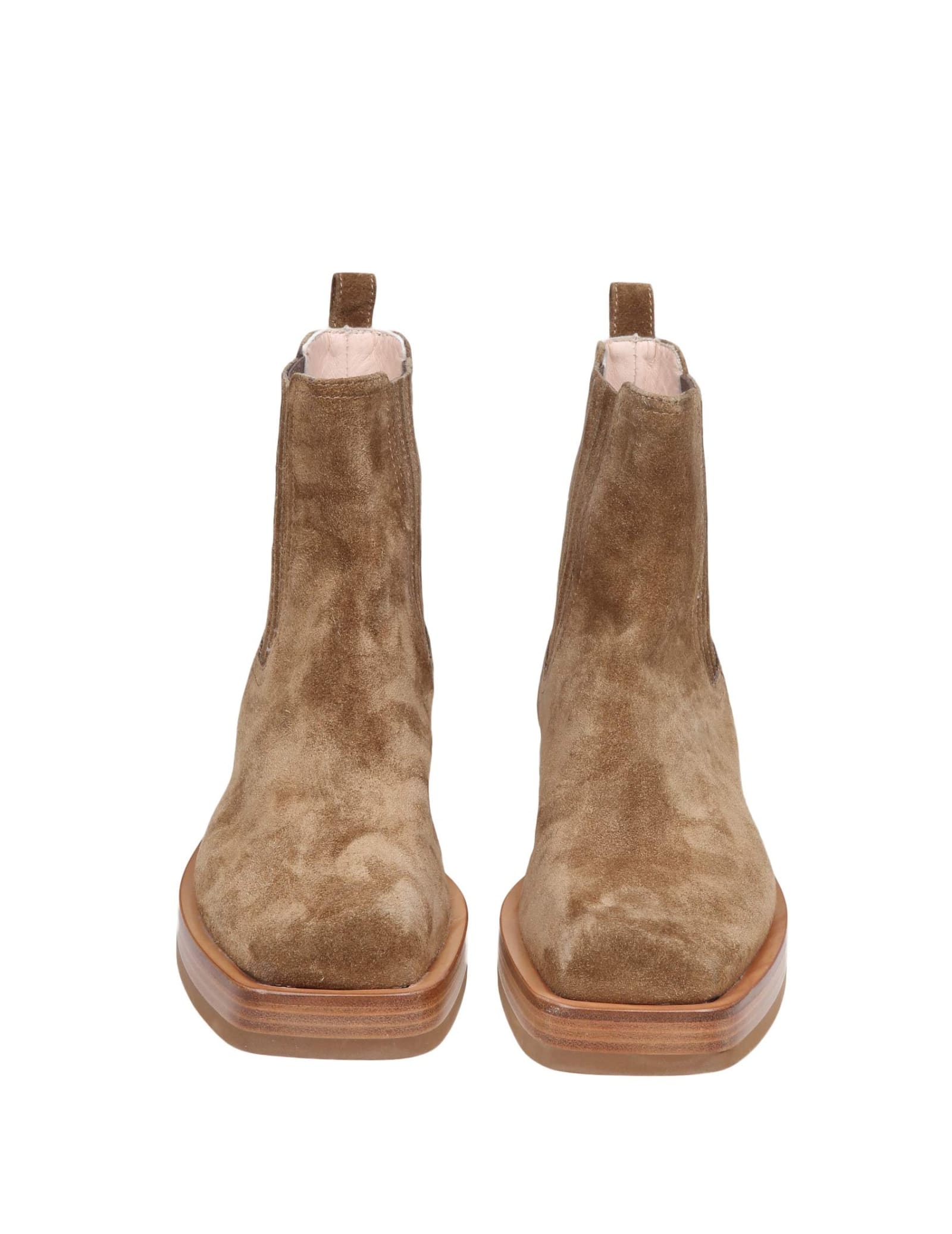 Shop Agl Attilio Giusti Leombruni Rina Ankle Boots In Camel Color Suede In Kaki