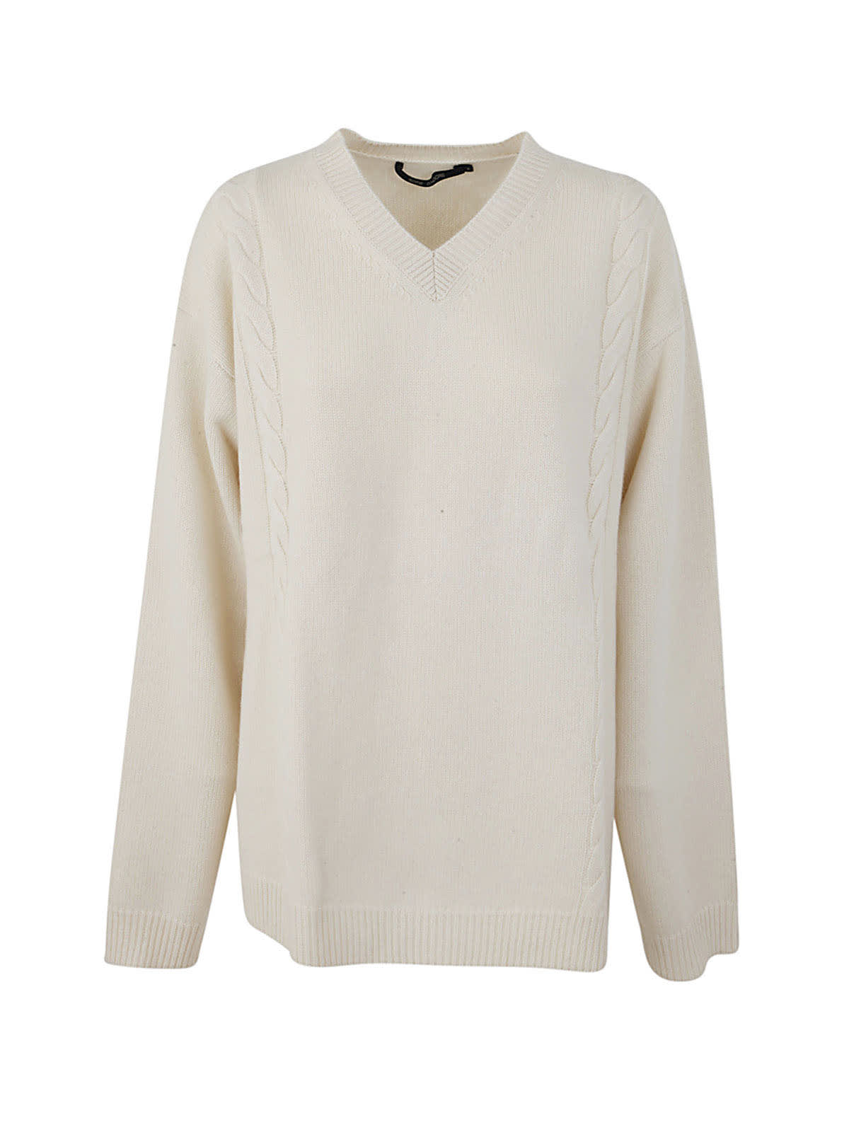 Sofie D'hoore V-neck Edge Sweater Knit Oatmeal In Snow