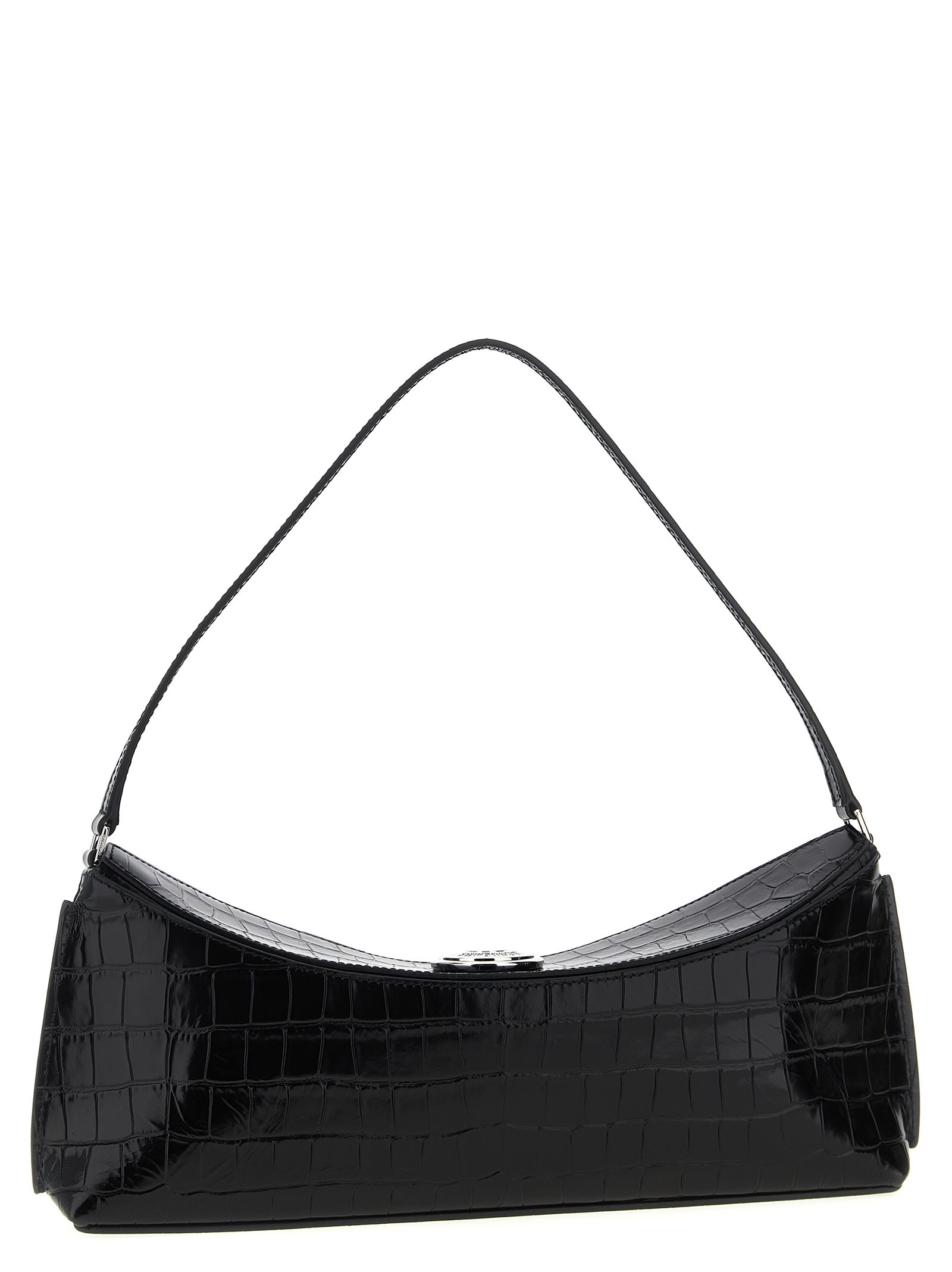 Jacquemus Le Calisson Crocodile-effect Leather Shoulder Bag In Black