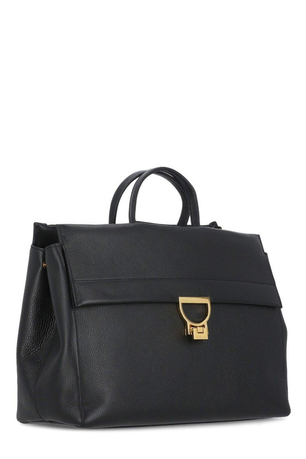 Shop Coccinelle Arlettis Foldover Top Large Tote Bag In Black