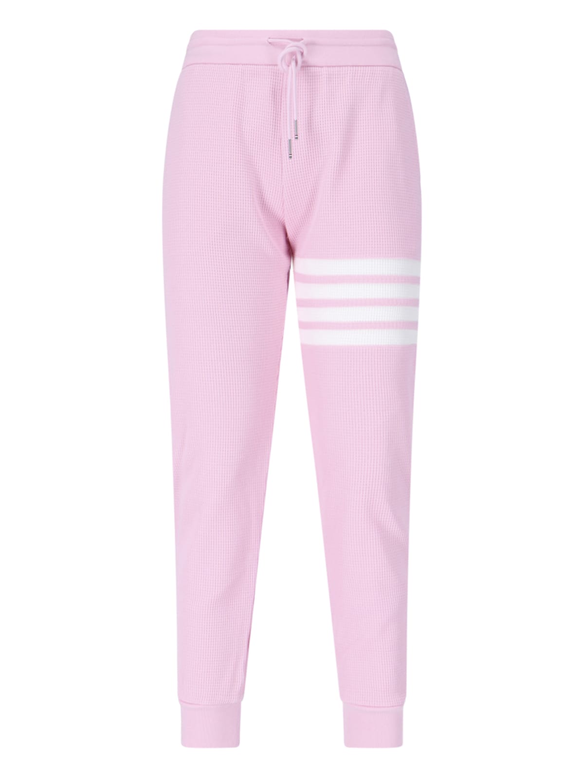 Thom Browne Waffle 4-bar Track Trousers In Pink