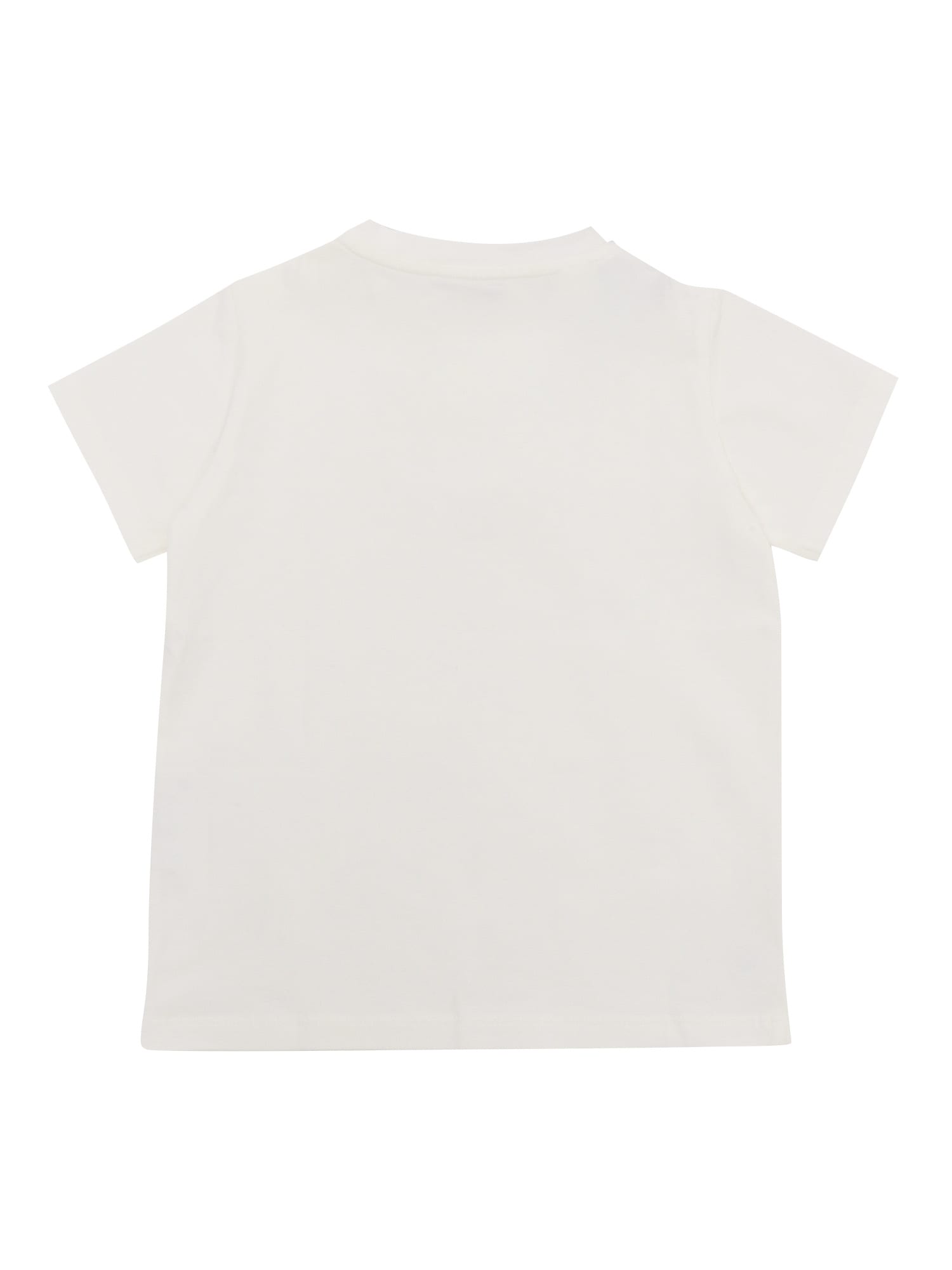 Shop Moncler White  T-shirt In Beige