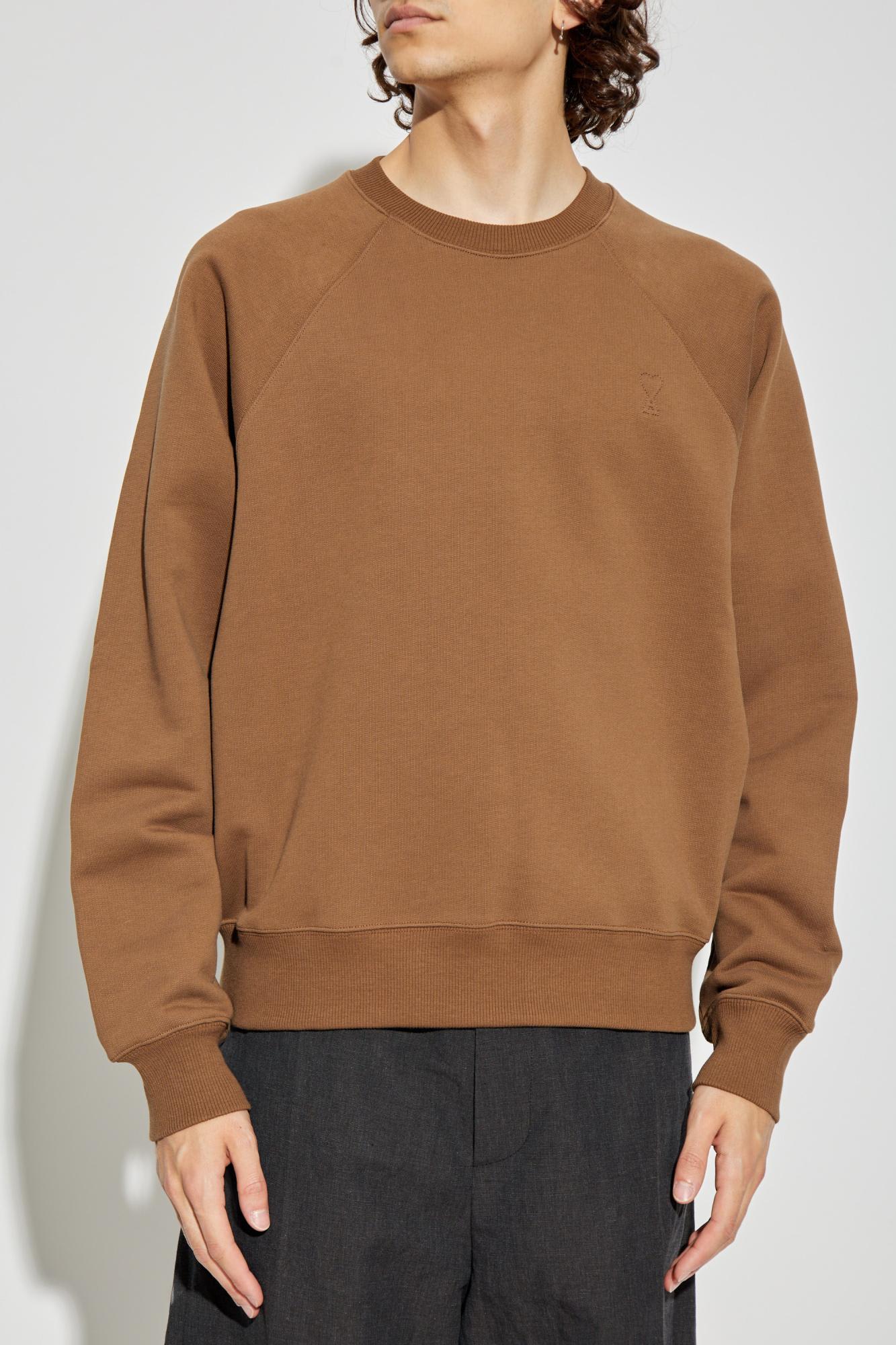 Ami Alexandre Mattiussi Sweatshirt With Logo In Brown