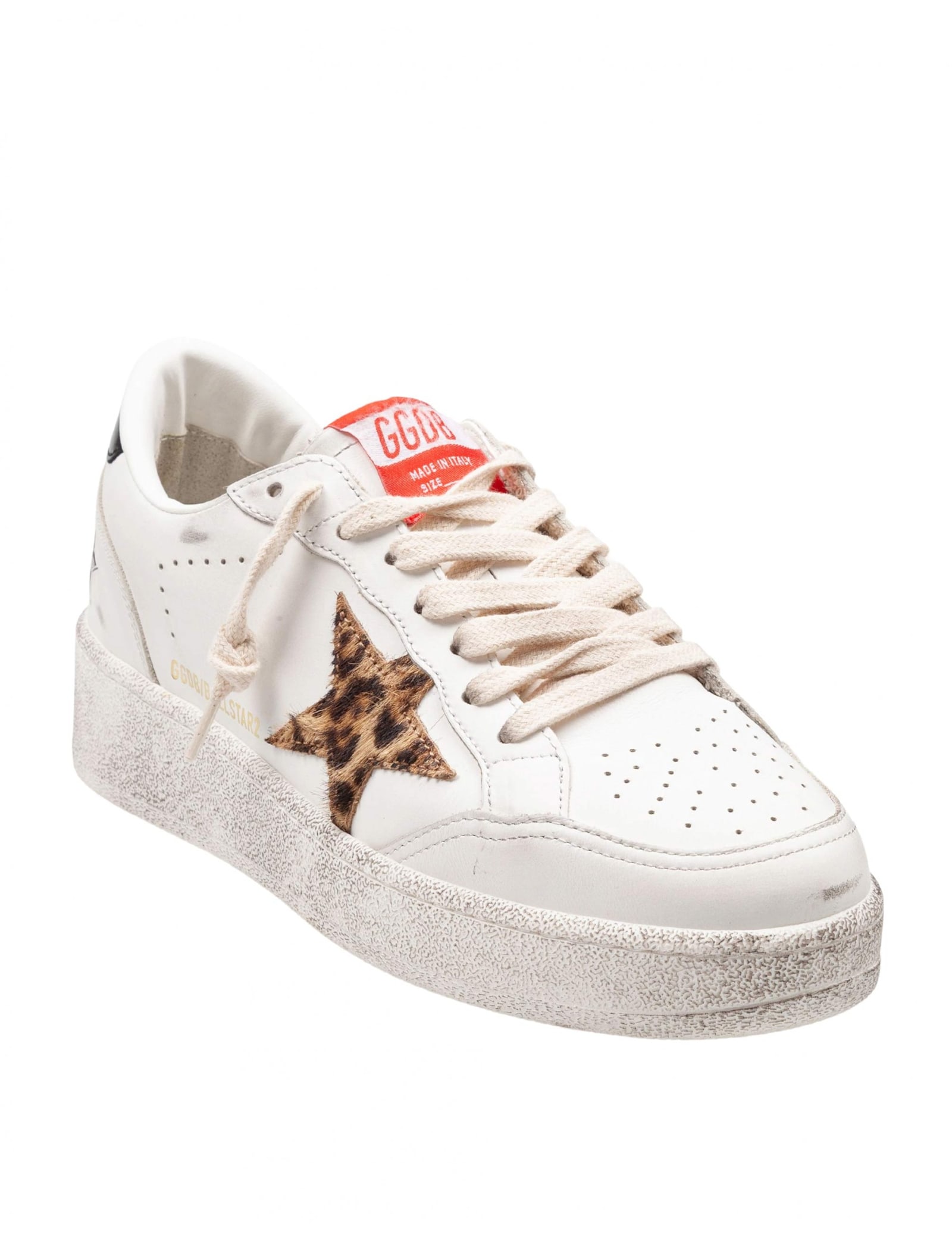 Golden Goose Sneakers Ball Star 2 In White Leather With Ponyskin Star In Multi