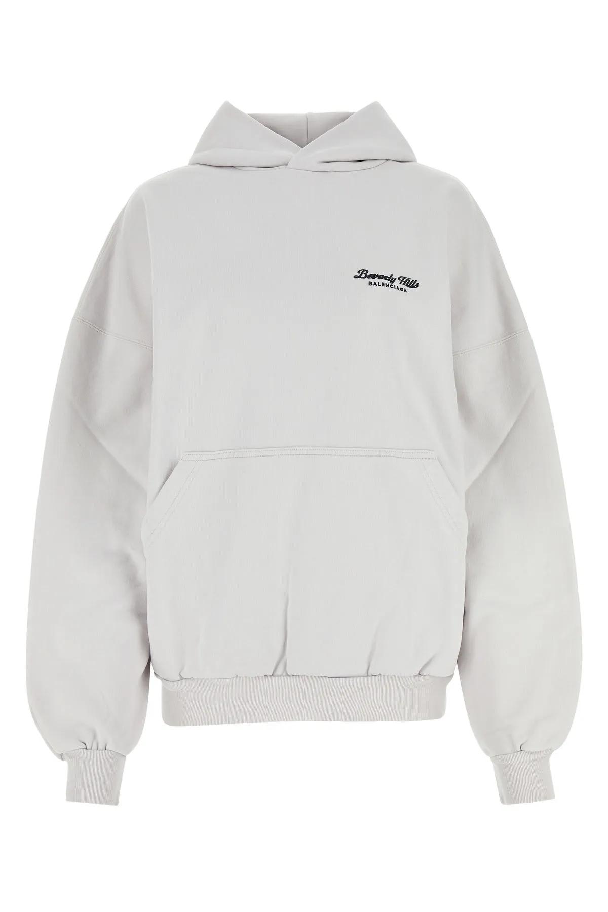 Shop Balenciaga Chalk Cotton Sweatshirt