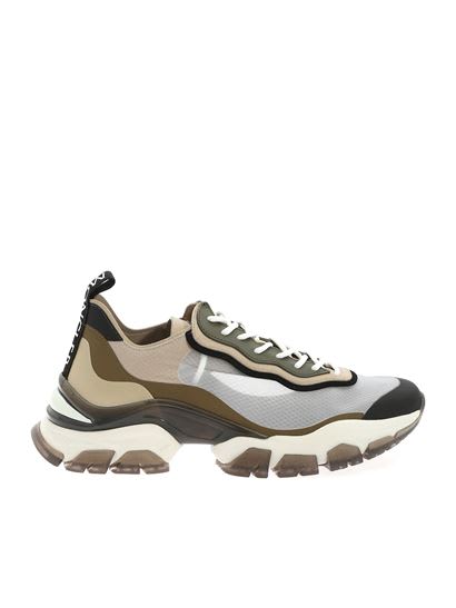Moncler Leave No Trace Light Sneakers In Green And Beige