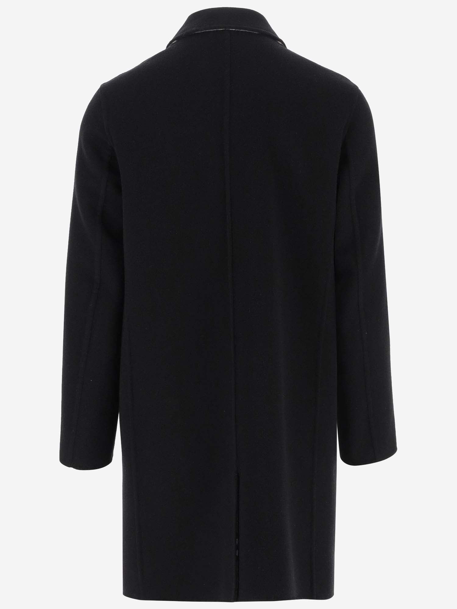 Shop Burberry Wool Coat In Black