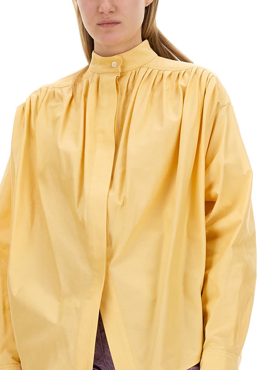 Shop Etro Cotton Poplin Blouse In Yellow