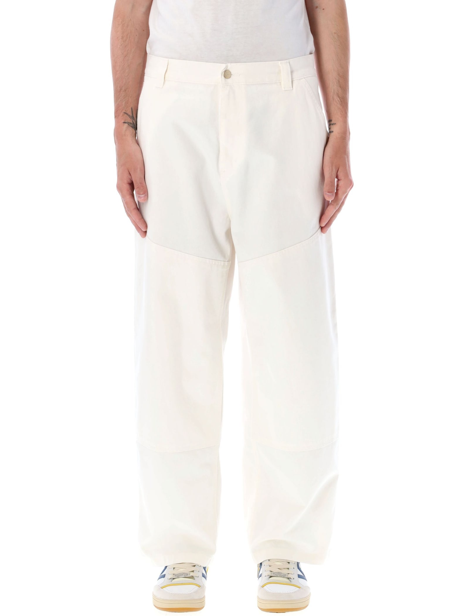 Carhartt Straight-leg Cotton Trousers In Wax
