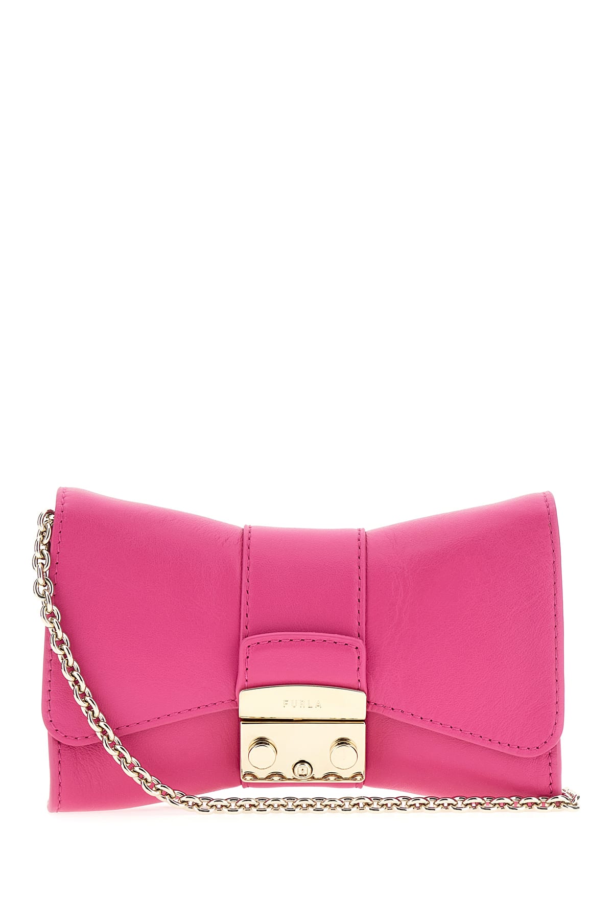 Shop Furla Fuchsia Leather Mini Metropolis Remix Crossbody Bag In 2504s