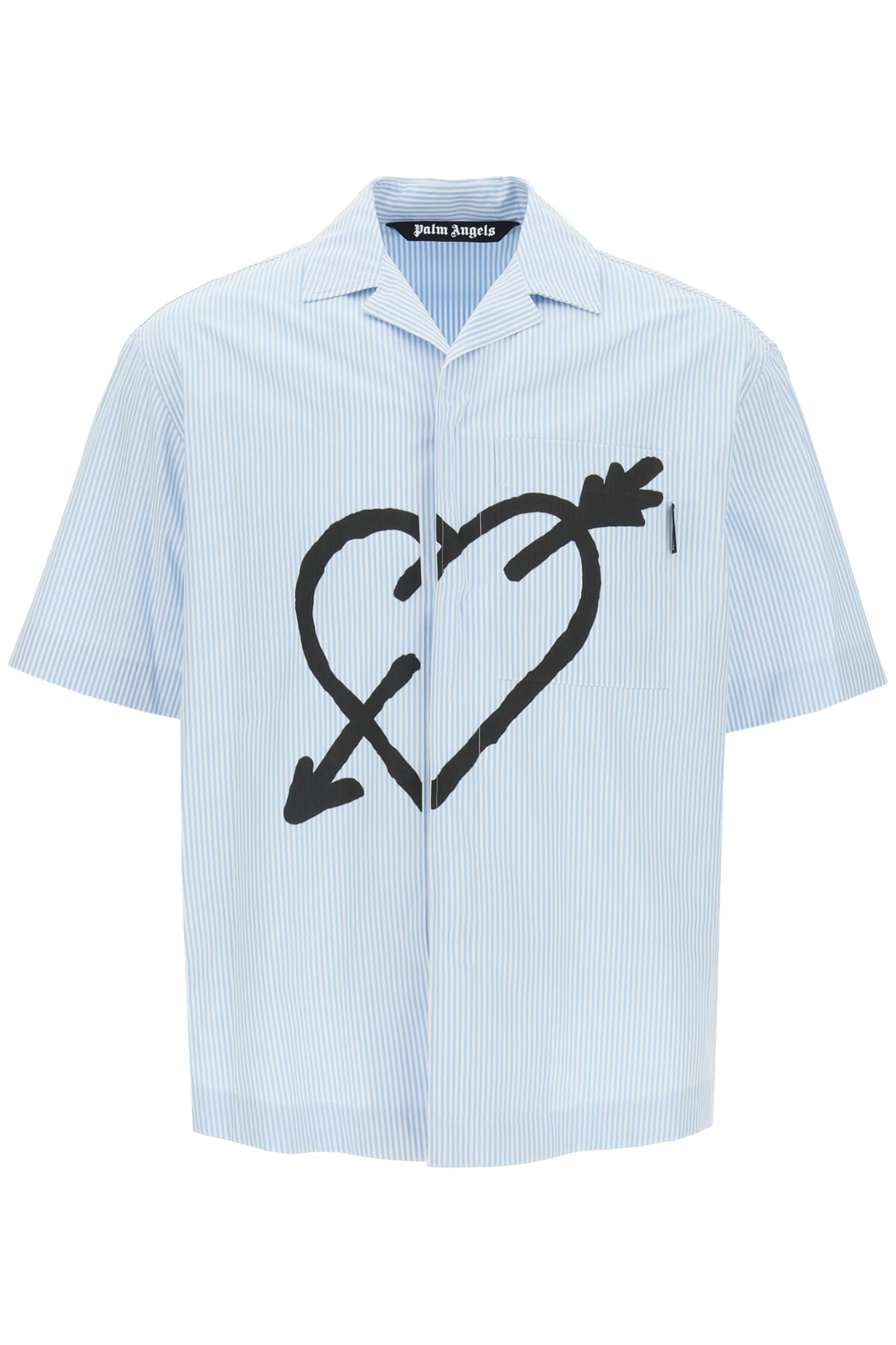 Palm Angels Striped Shirt With Logo