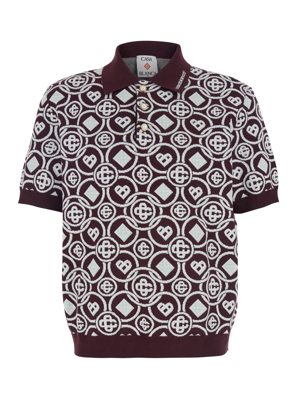 Casablanca Men Monogram Polo In Gray