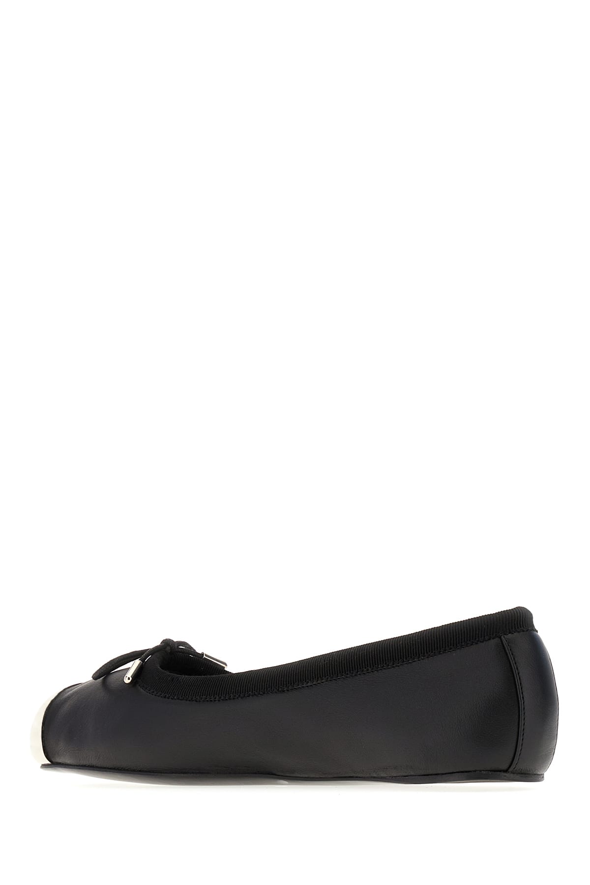 Shop Alexander Mcqueen Black Leather Ballerinas In 1081