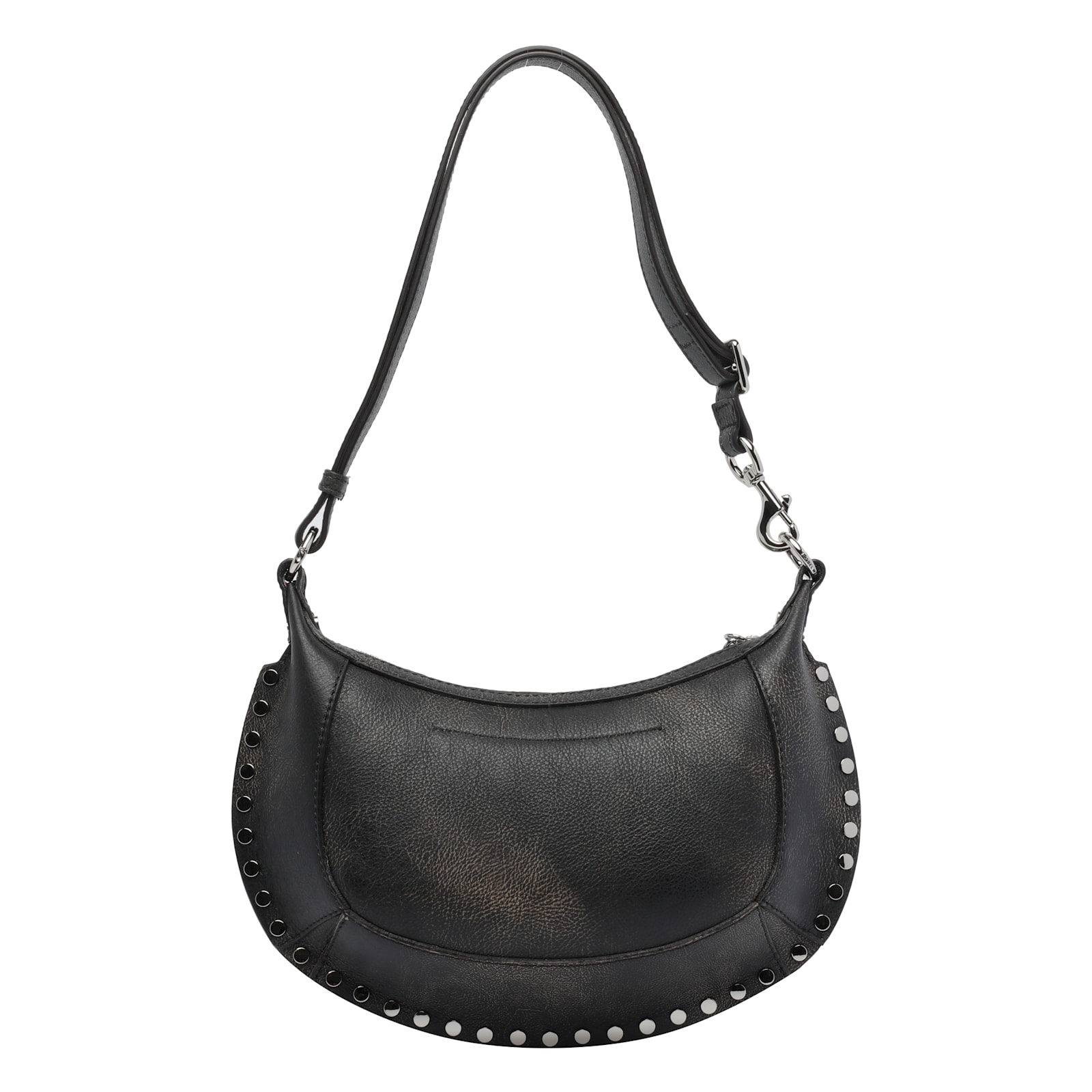 Isabel Marant Oskan Moon Stud-embellished Leather Shoulder Bag In Black