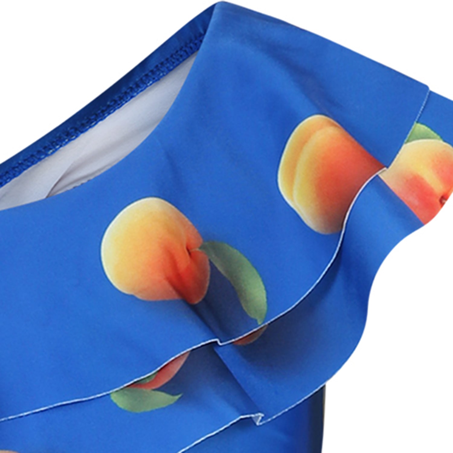Shop Molo Blue Bikini For Girl With Apricot Print