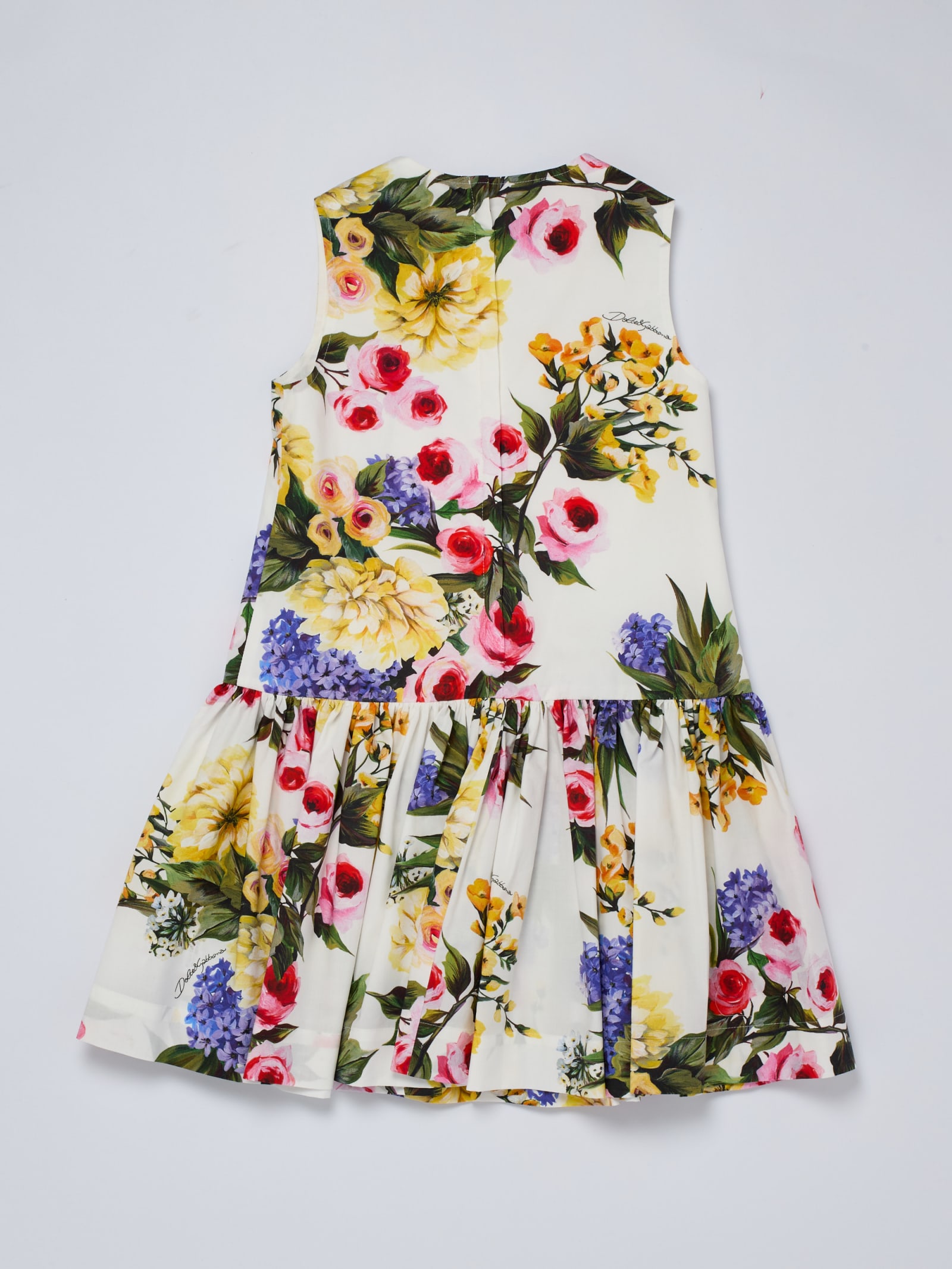 Shop Dolce & Gabbana Sleeveless Dress Dress In B.co-floreale