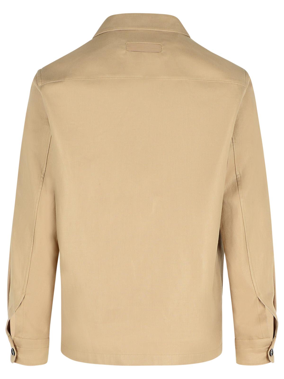 Shop Zegna Beige Linen Jacket