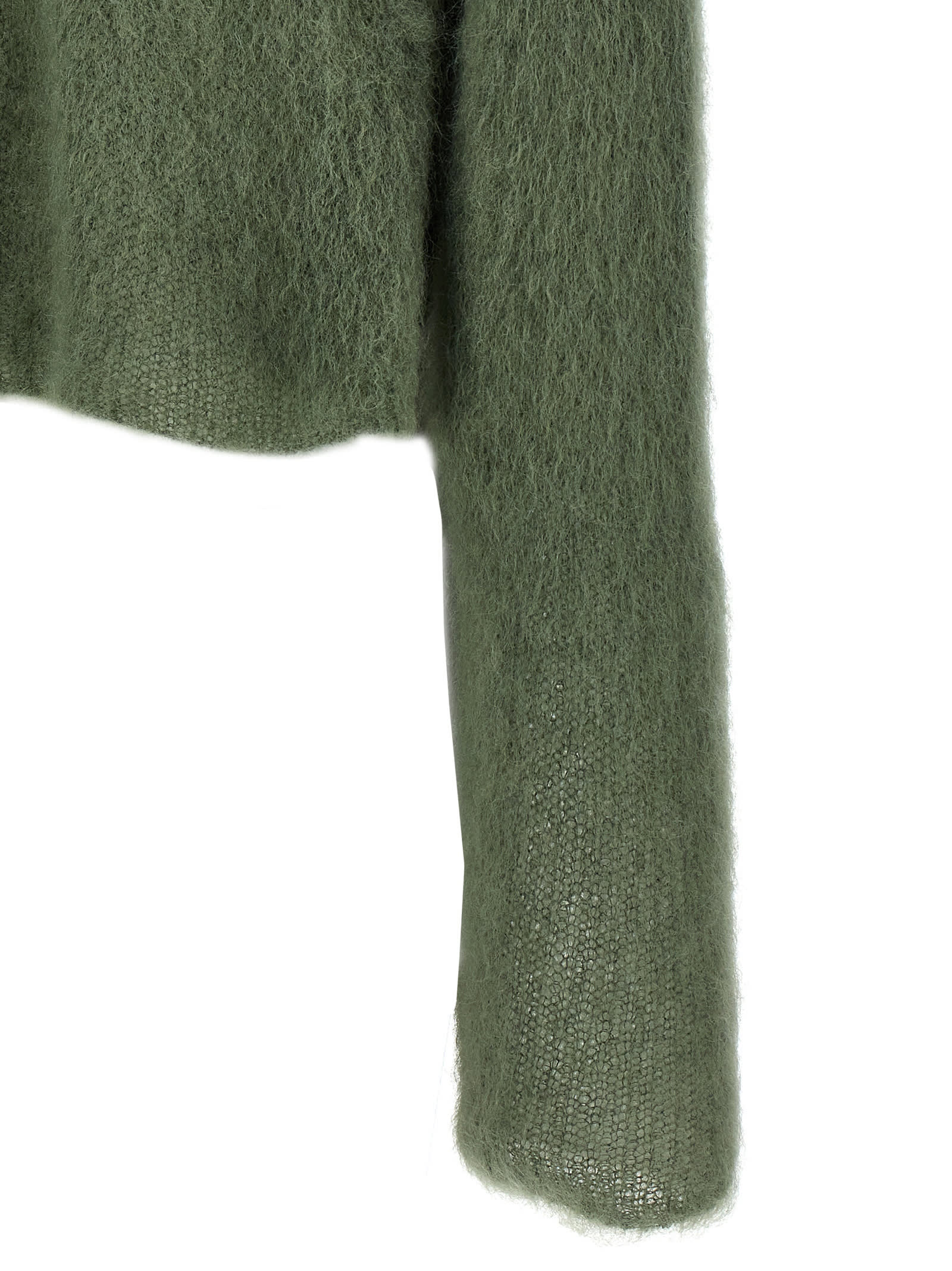 Shop Loewe Mohair Polo Sweater In Green