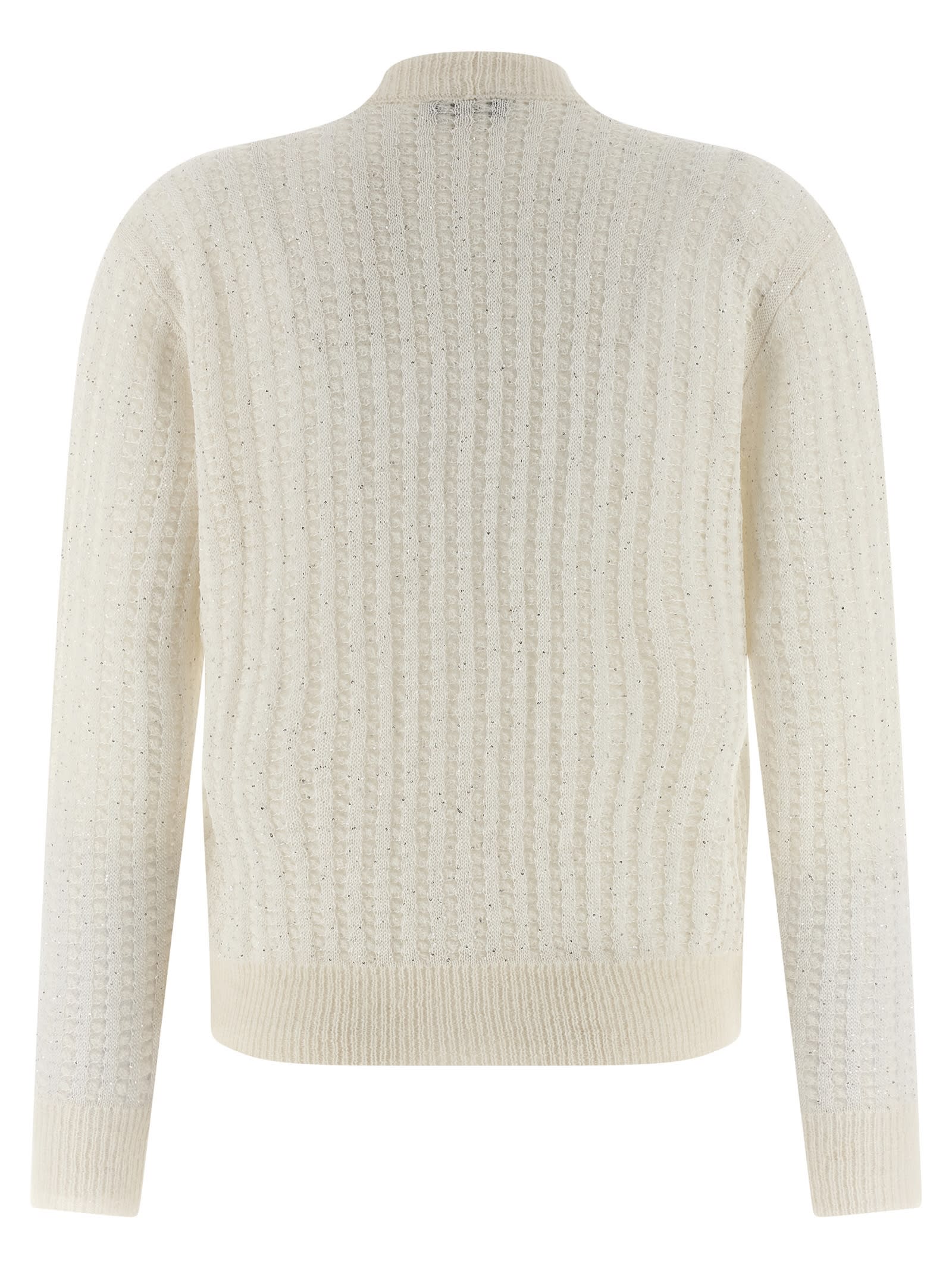 Peserico Tricot Cardigan Sweaters And Cardigans White In Neutral
