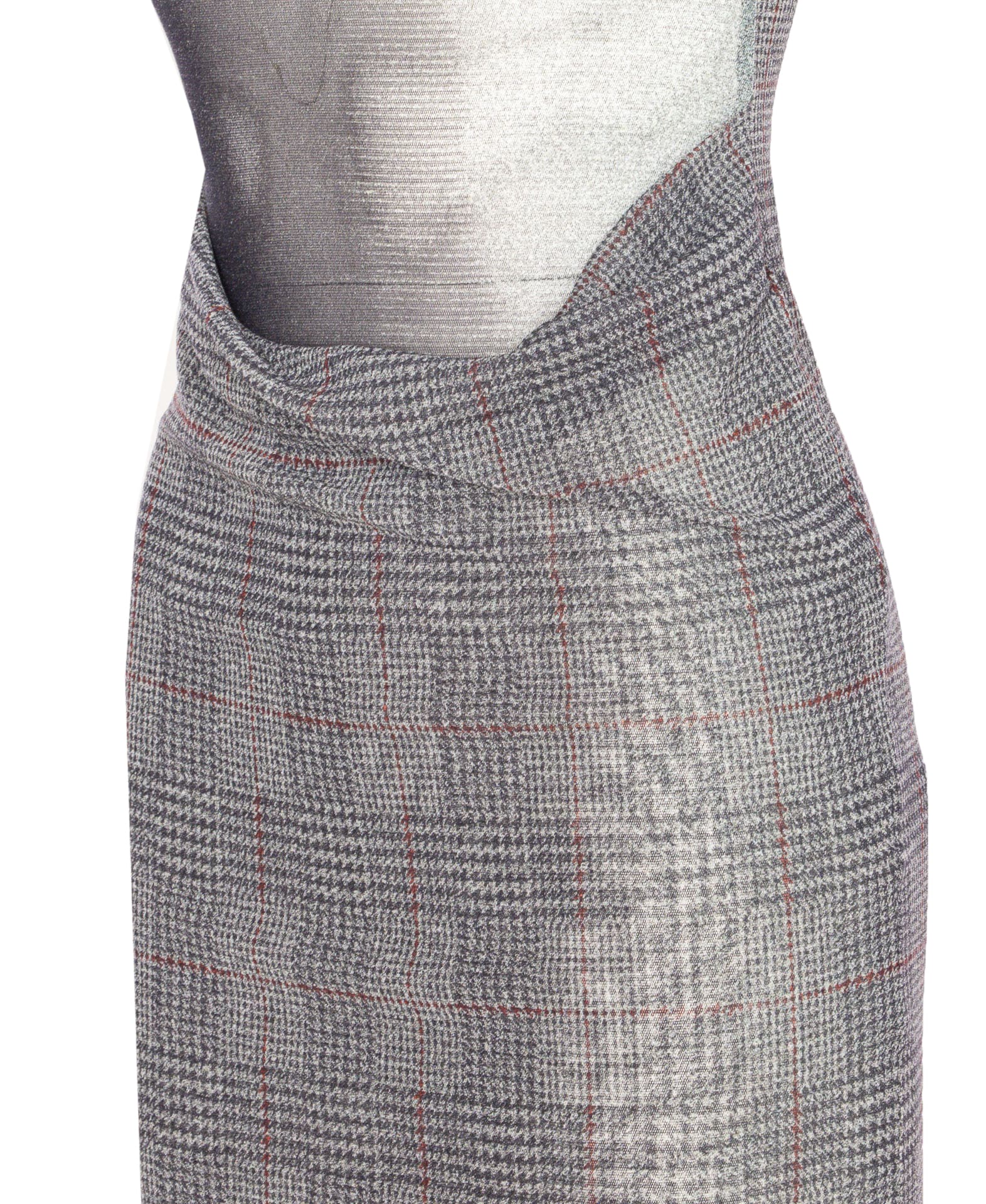 Jean Paul Gaultier Women Body Wash And Prince Of Wales Double Layer Mesh Long Dress In Gray