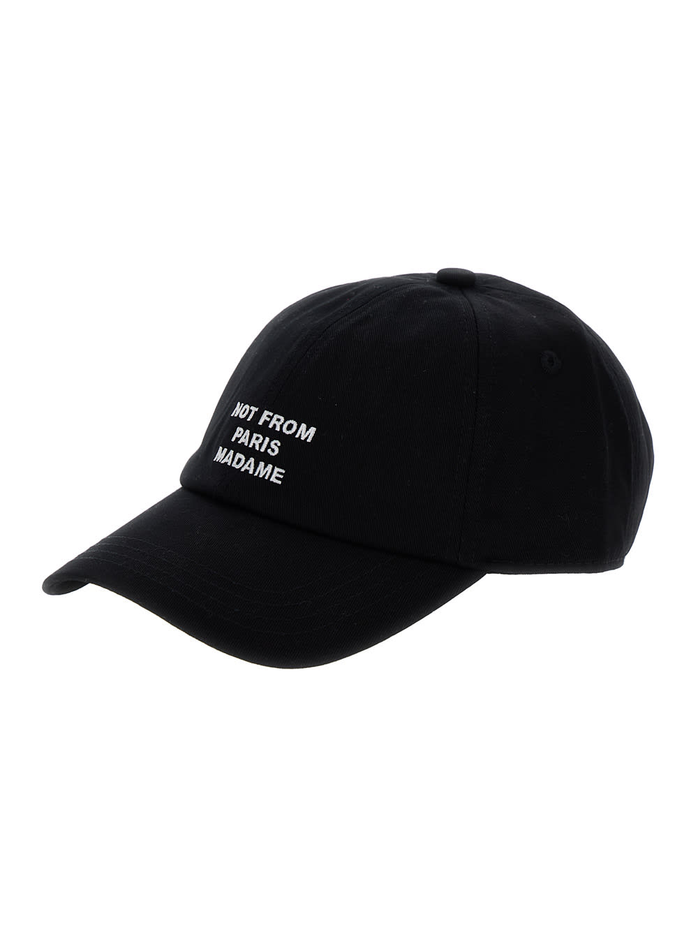 Drôle De Monsieur La Casquette Slogan Black Baseball Cap With Embroidery In Cotton Man