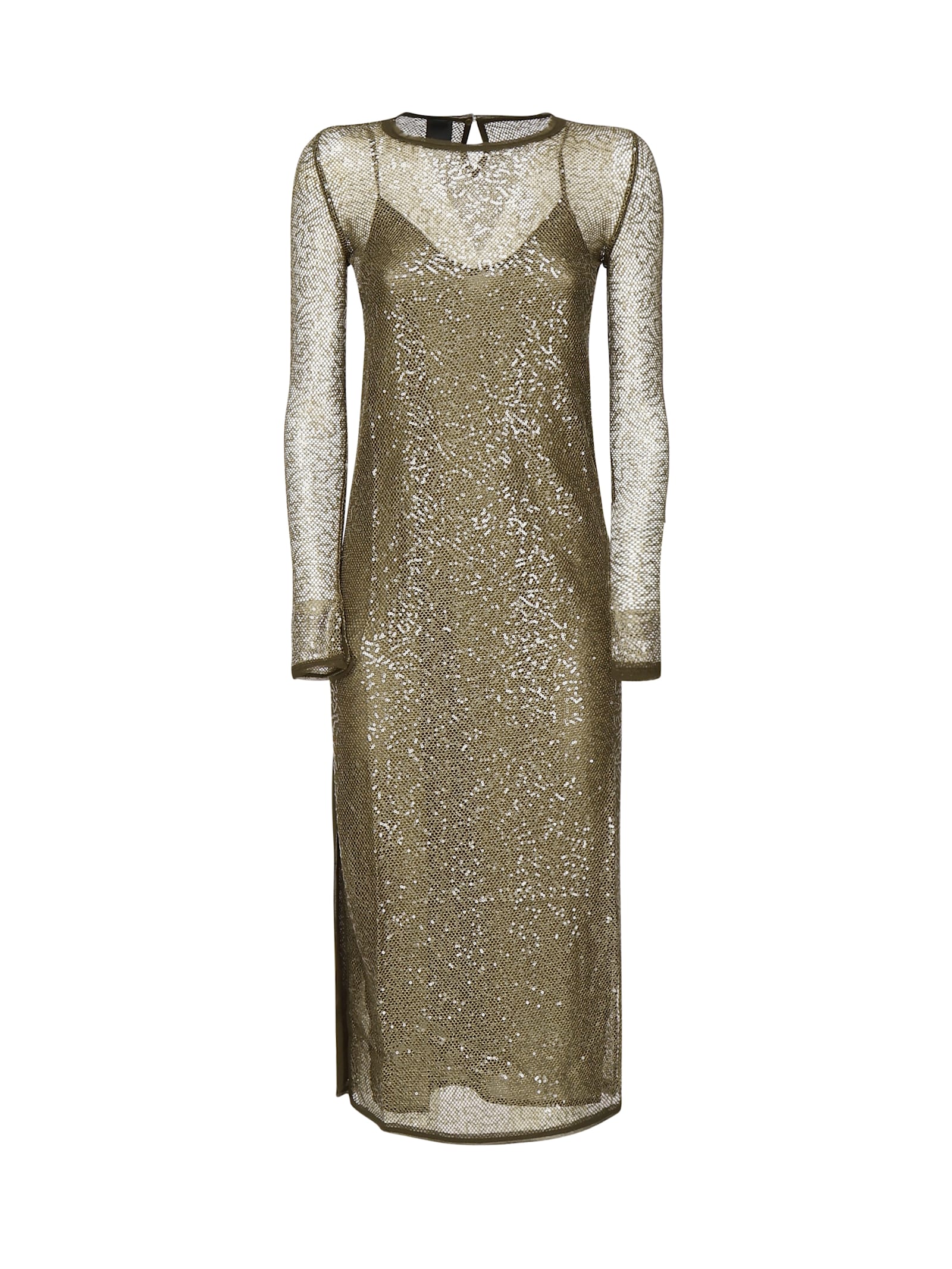 Sequin Mesh Midi Dress