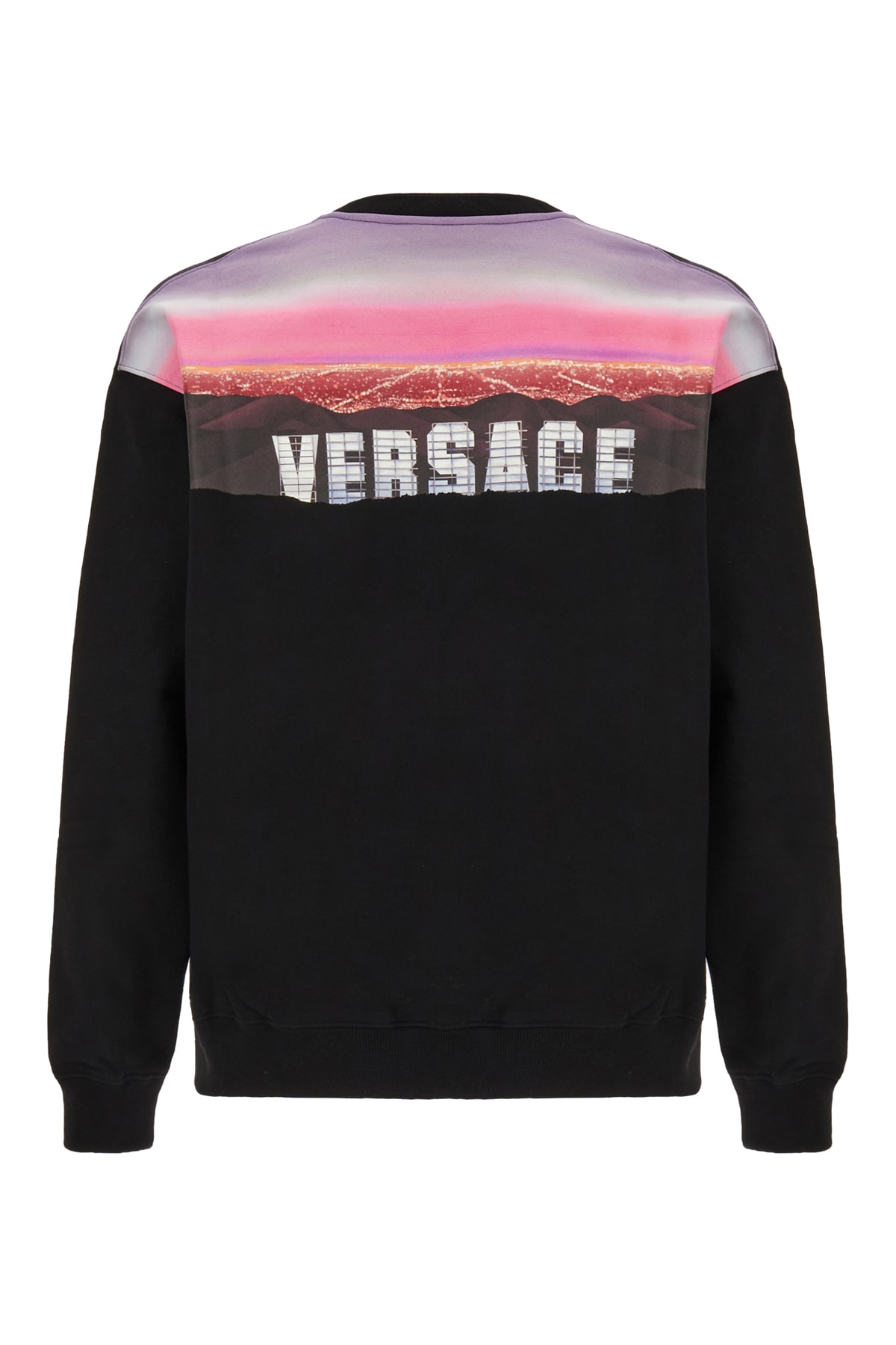 Shop Versace Black Cotton Oversize Sweatshirt In 2b510