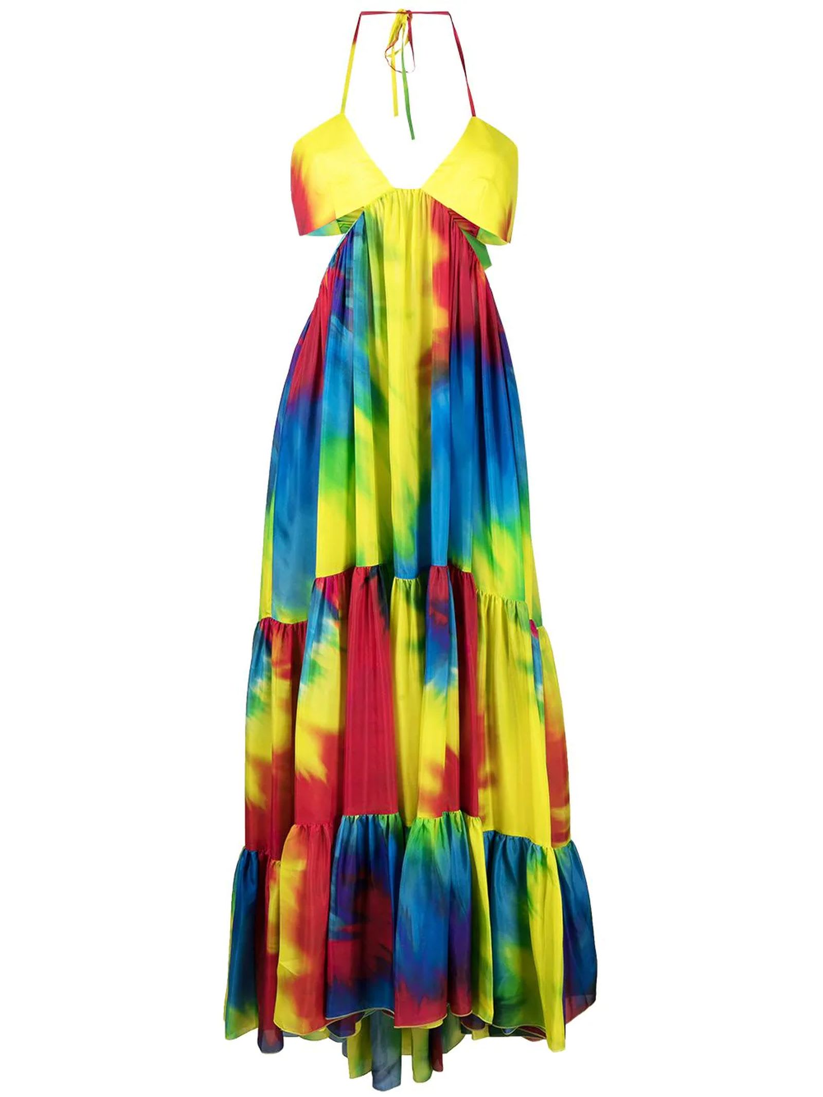 Alexandre Vauthier Tie-dye High-low Babydoll Dress