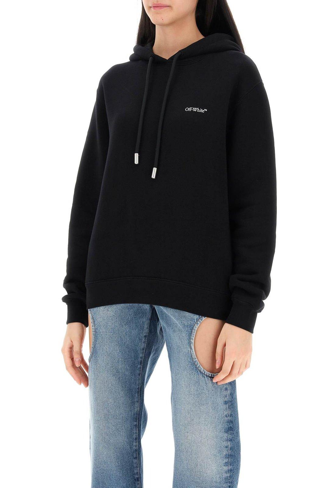 Shop Off-white X-ray Arrows Drawstring Long-sleeved Hoodie In Black Multicolor