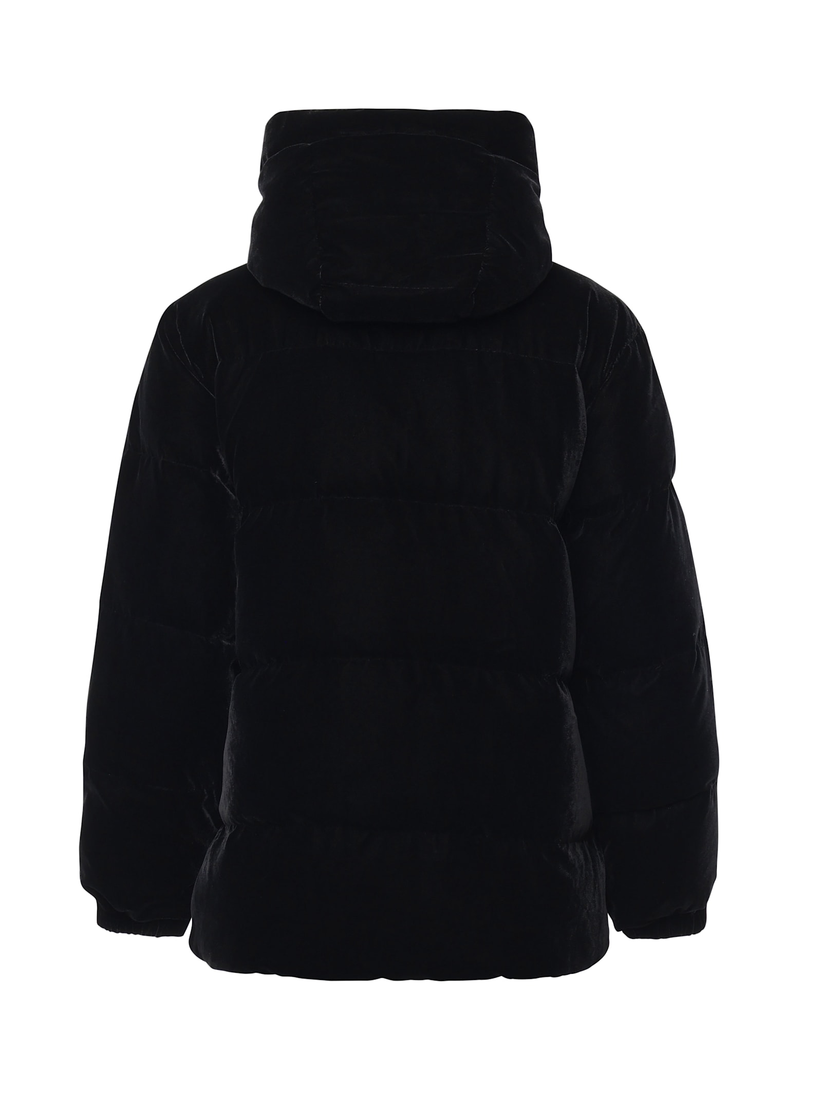 Mc2 Saint Barth Giacca Imbottita Con Cappuccio In Velluto In Black