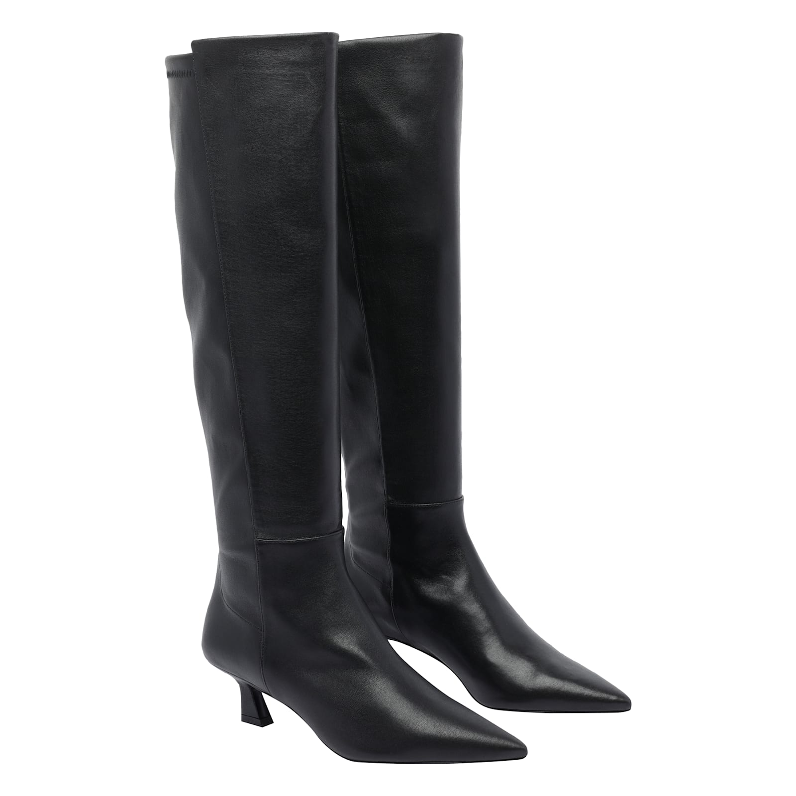Stuart Weitzman 50mm 5050 Vinnie Sculptural-heel Boots In Black