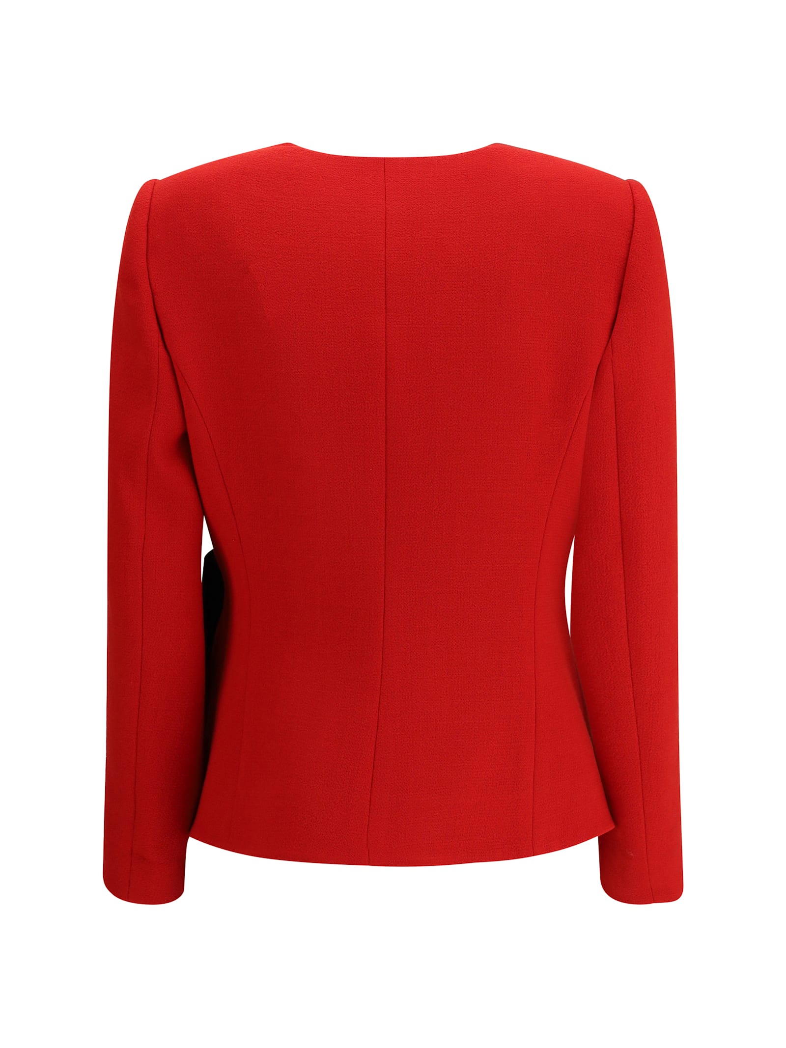 Valentino Tailored Jacket With Bow Detail And Long Sleeves In Red