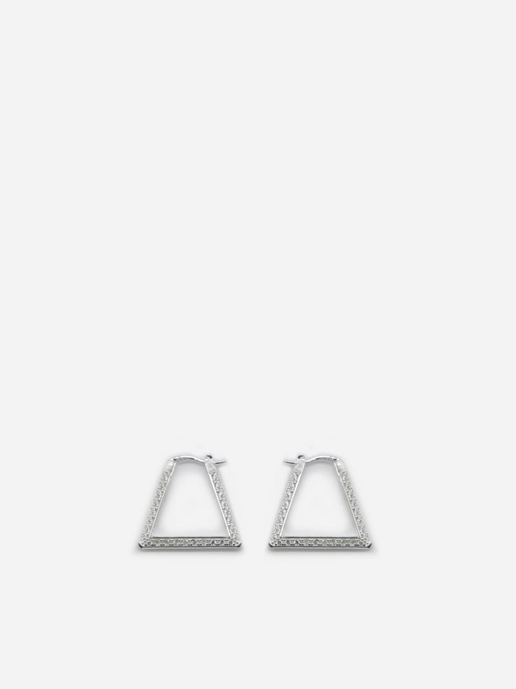 Bottega Veneta Sterling Silver Earrings With Cubic Zirconia
