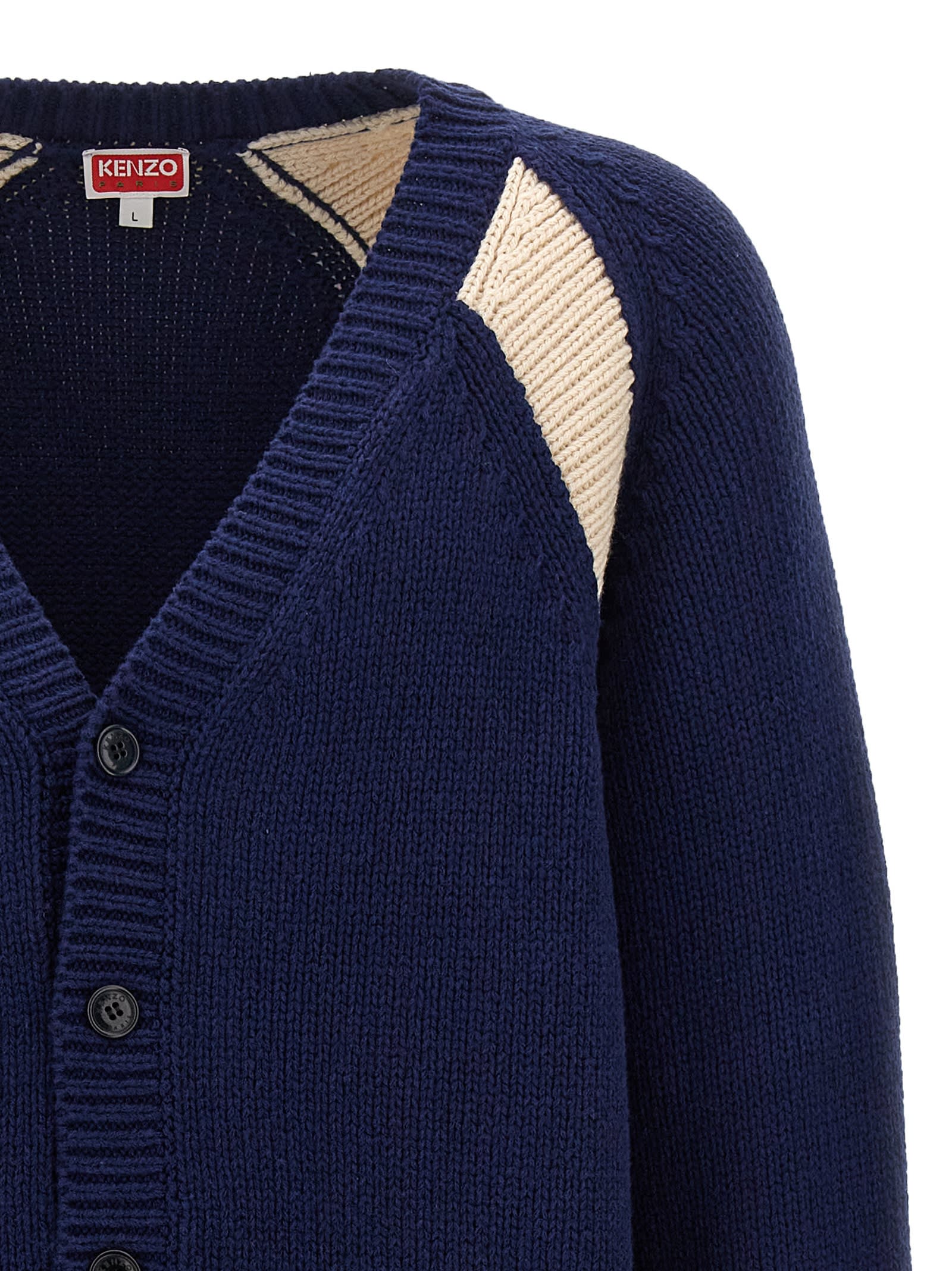 Shop Kenzo Rws Cardigan In Blue