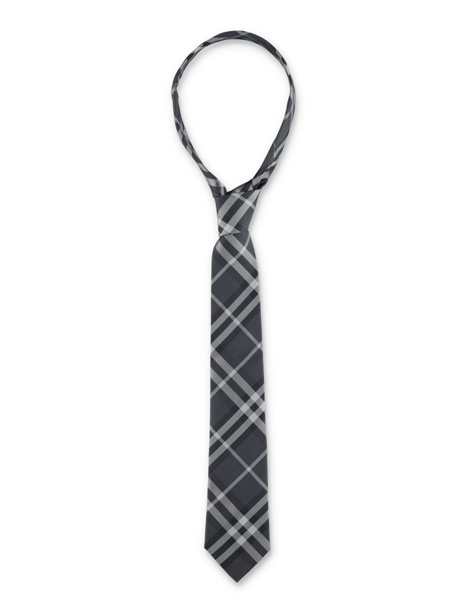 Shop Burberry Manston Tie In Charcoal
