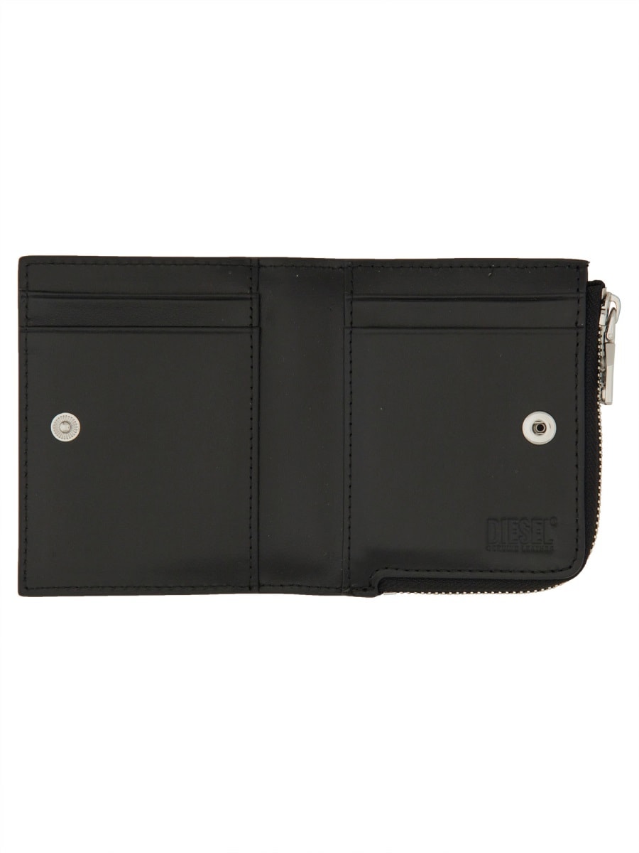 DIESEL LEATHER CARD HOLDER WITH LOGO 