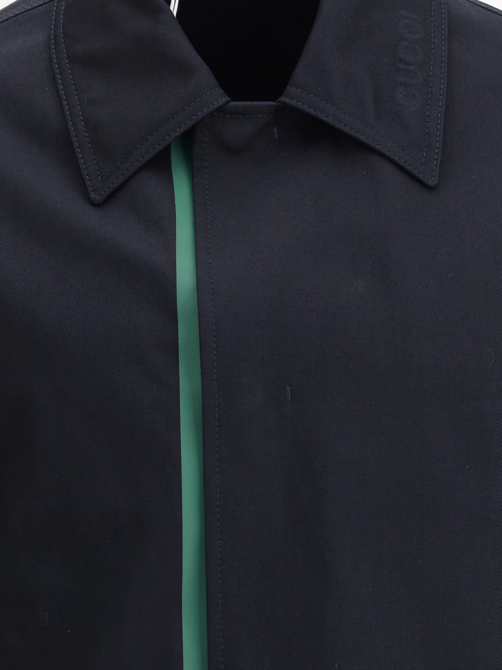 Gucci Signature Web Embossed Gabardine Jacket In Blue
