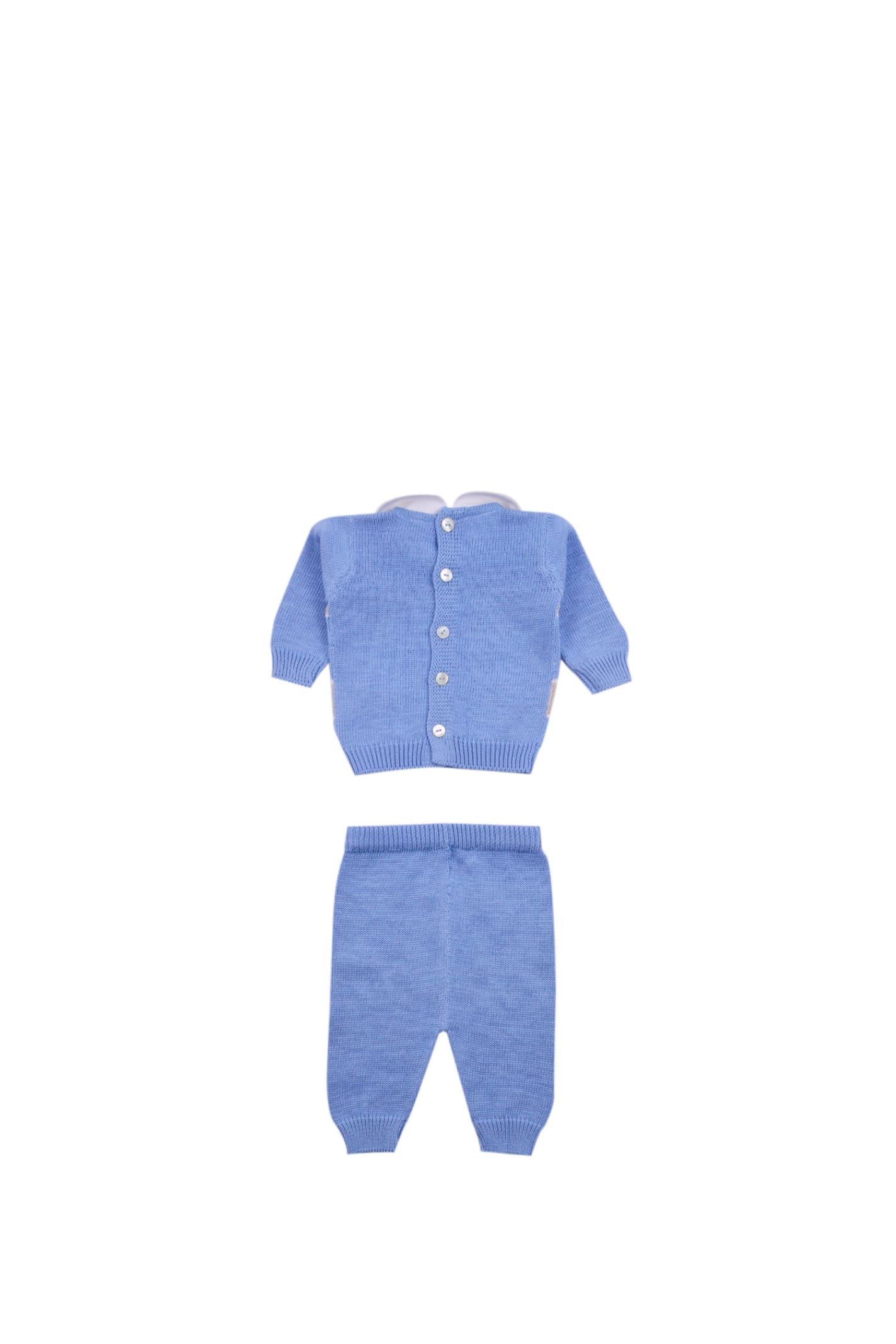 Shop Piccola Giuggiola Cotton Suit In Light Blue