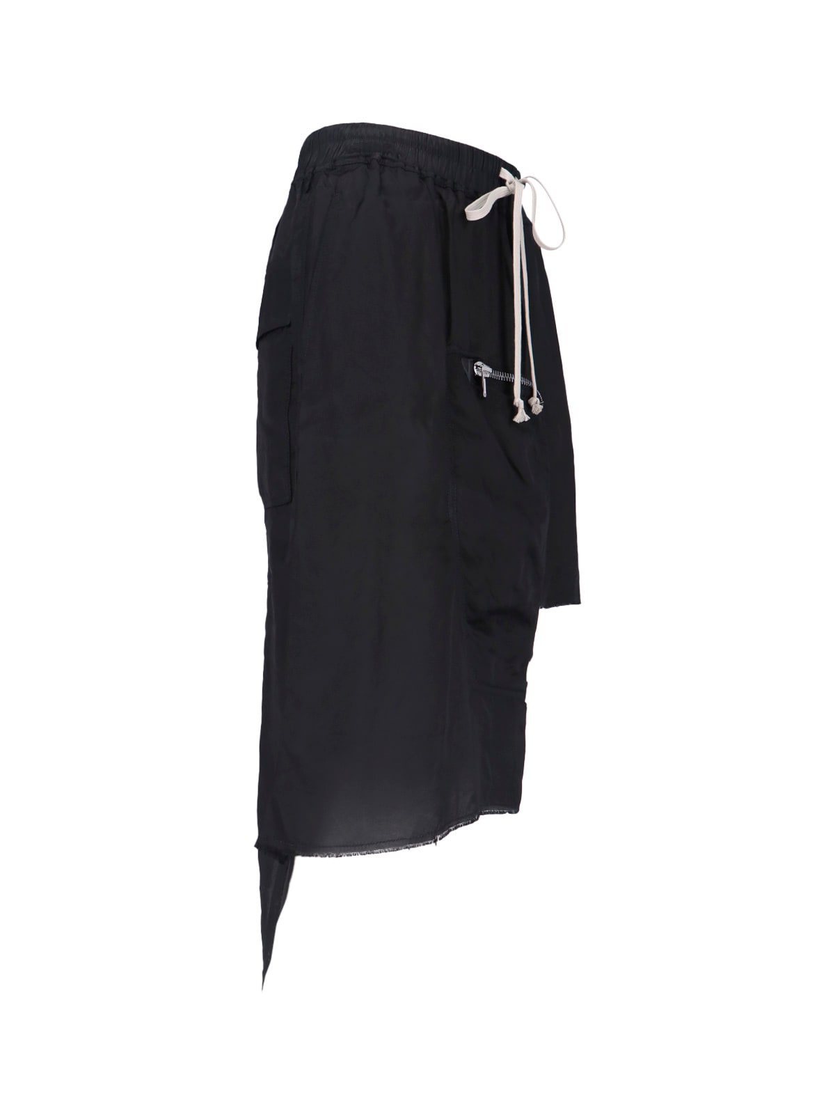 Rick Owens Womens Black Dracca Asymmetric-hem Wool Midi Skirt In Animal Print