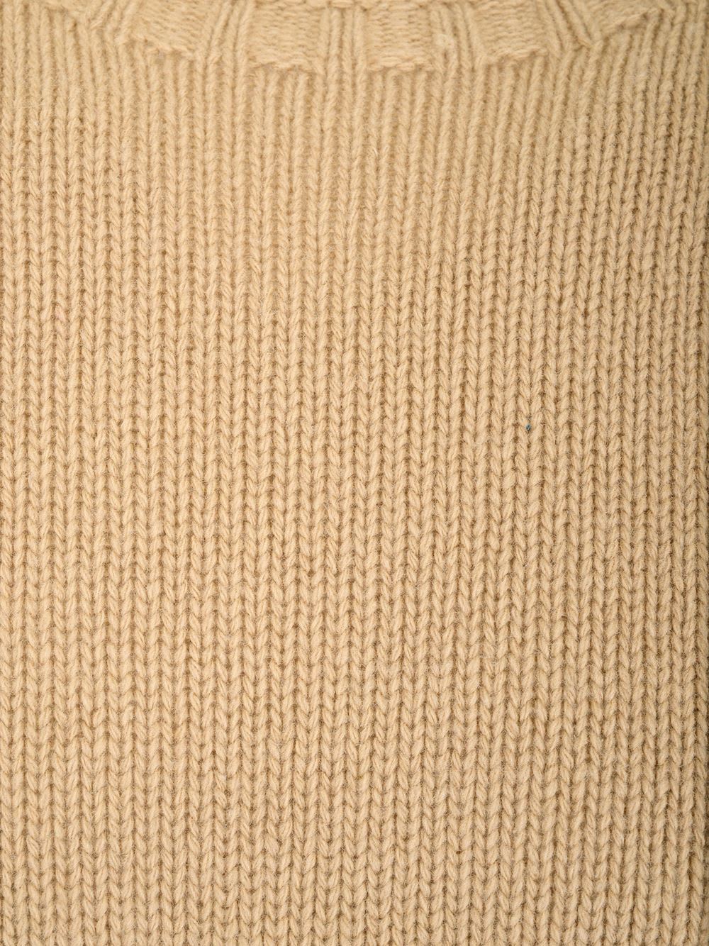 Palm Angels Curved Logo Wool Blend Knit Sweater In Beige White