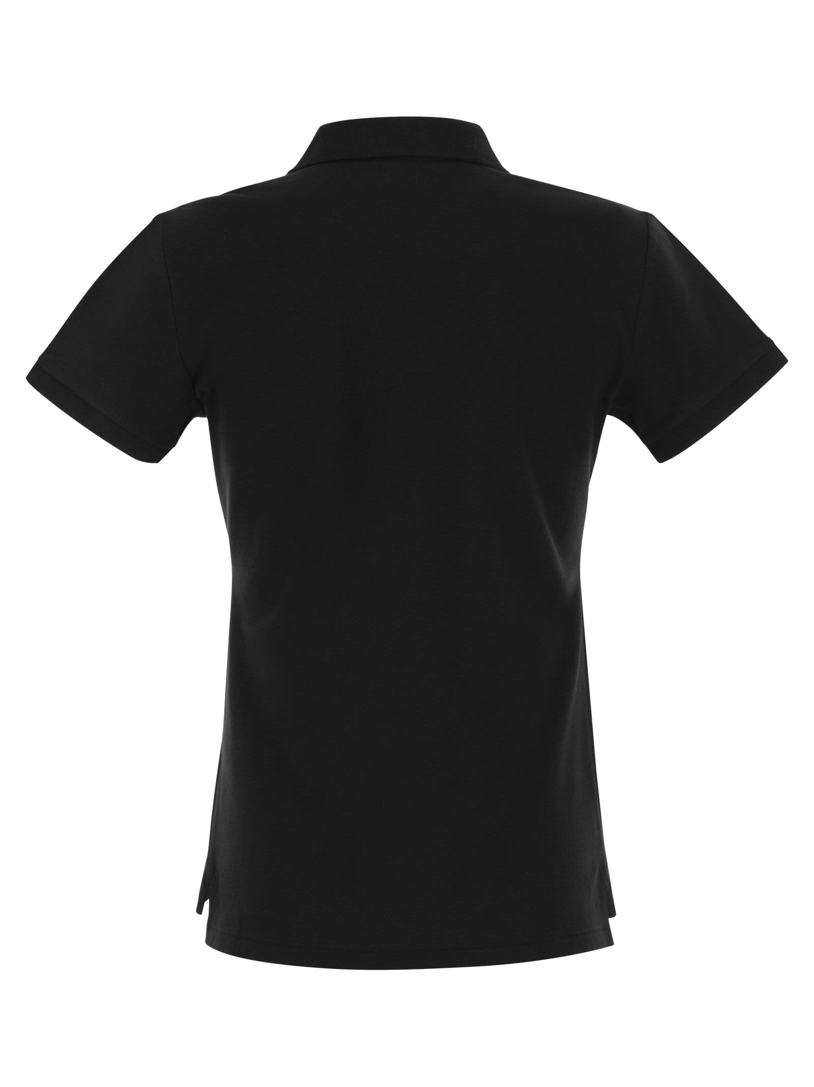 Shop Polo Ralph Lauren Julie Cotton Polo Shirt In Black