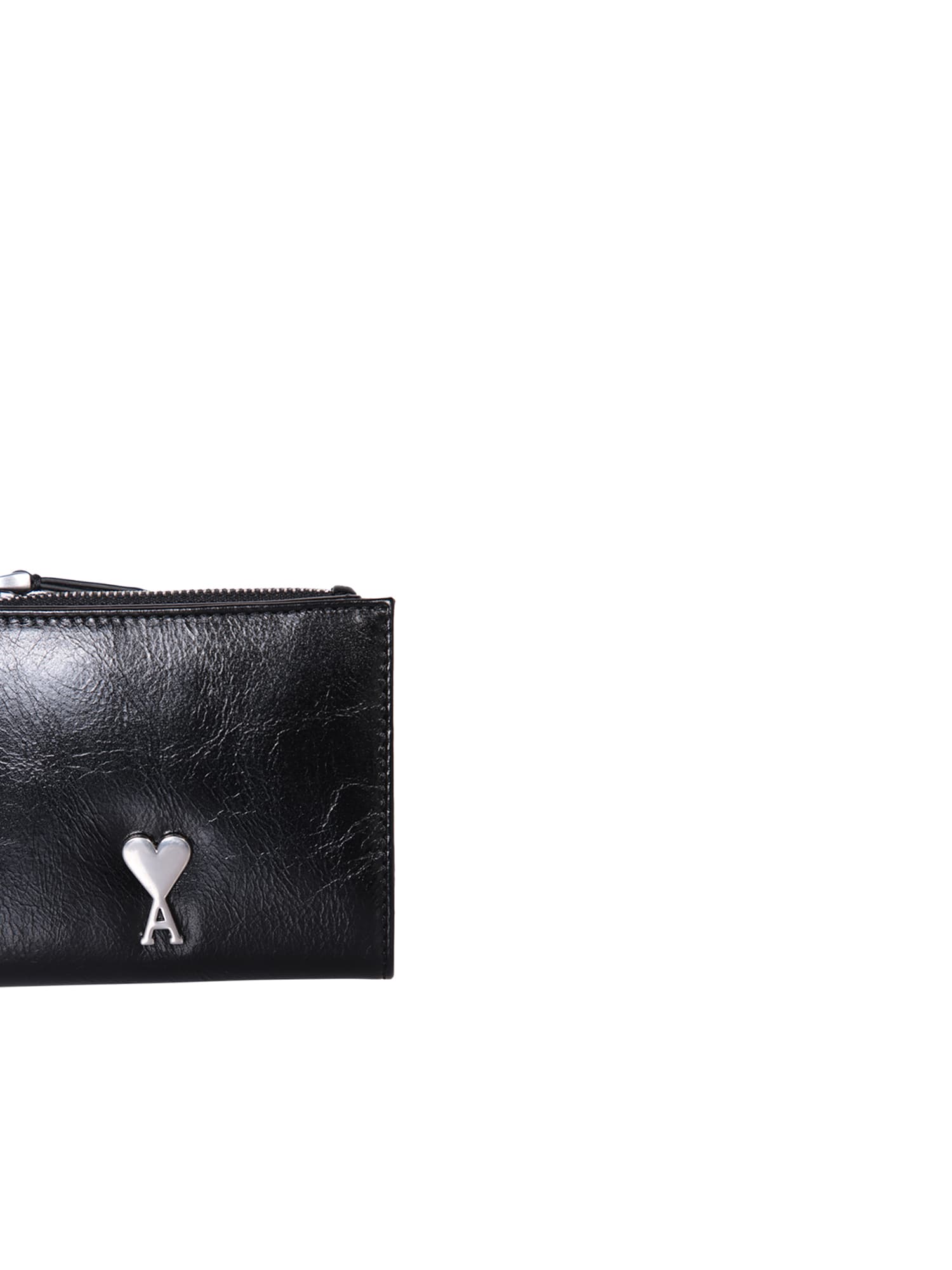 Shop Ami Alexandre Mattiussi Ami Paris Voulez Black Leather Wallet