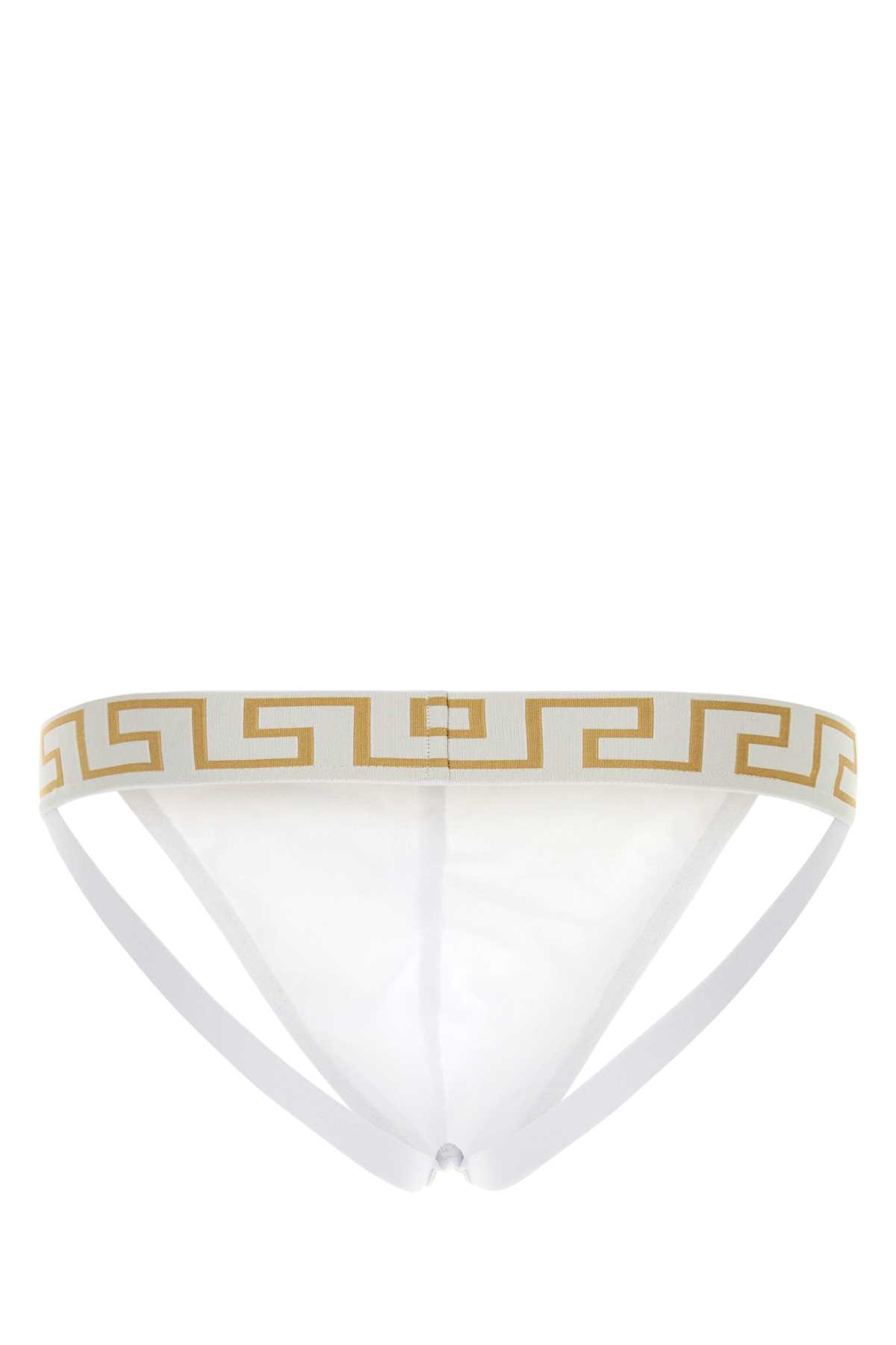 VERSACE WHITE STRETCH COTTON BRIEF