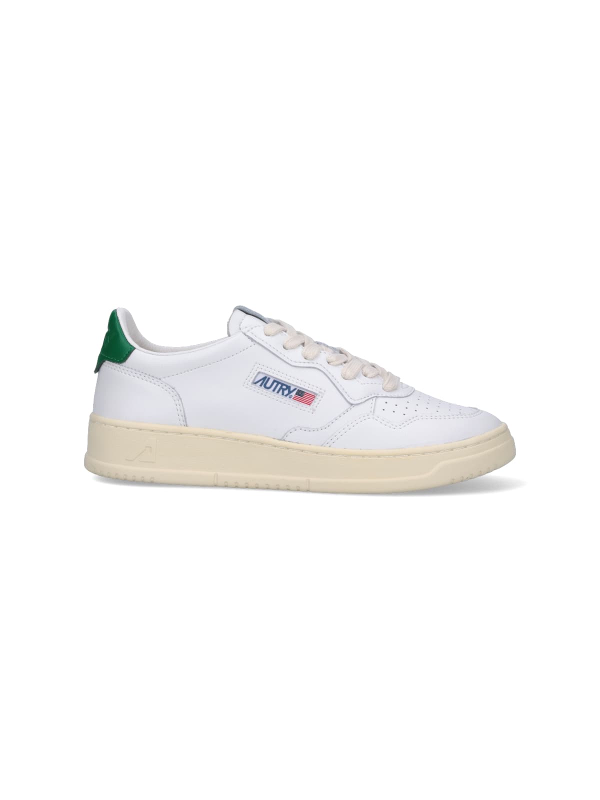 Shop Autry Medalist Low Sneakers In Wht Green
