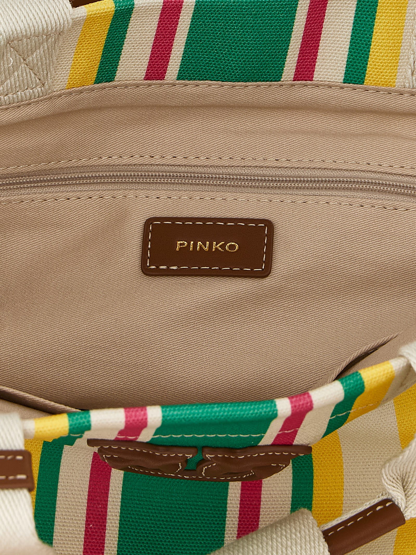 Pinko Maxi Stripes Shopping Bag Tote Bag Multicolor