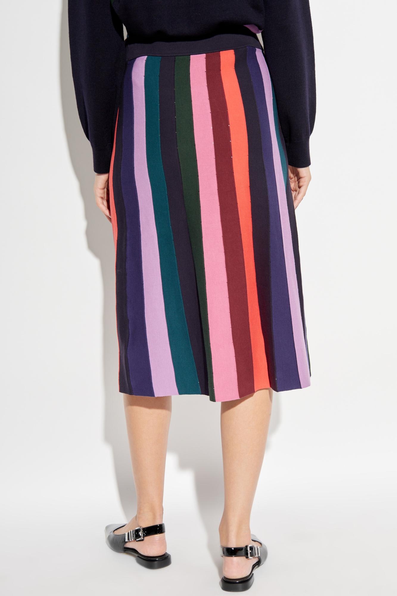 Shop Paul Smith Ps Striped Skirt In Multicolor