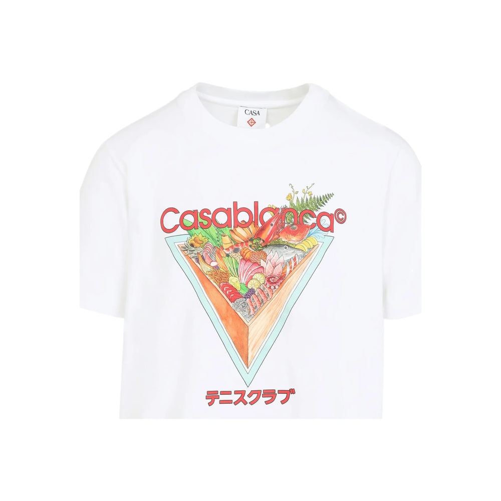 Casablanca Mens Tennis Club Icon Regular-fit Graphic-print Cotton T-shirt In Multi