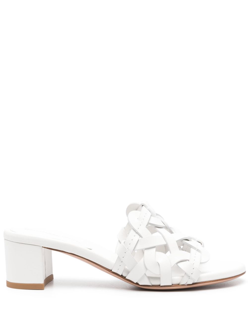 Gianvito Rossi Amalfi Leather Sandals In White