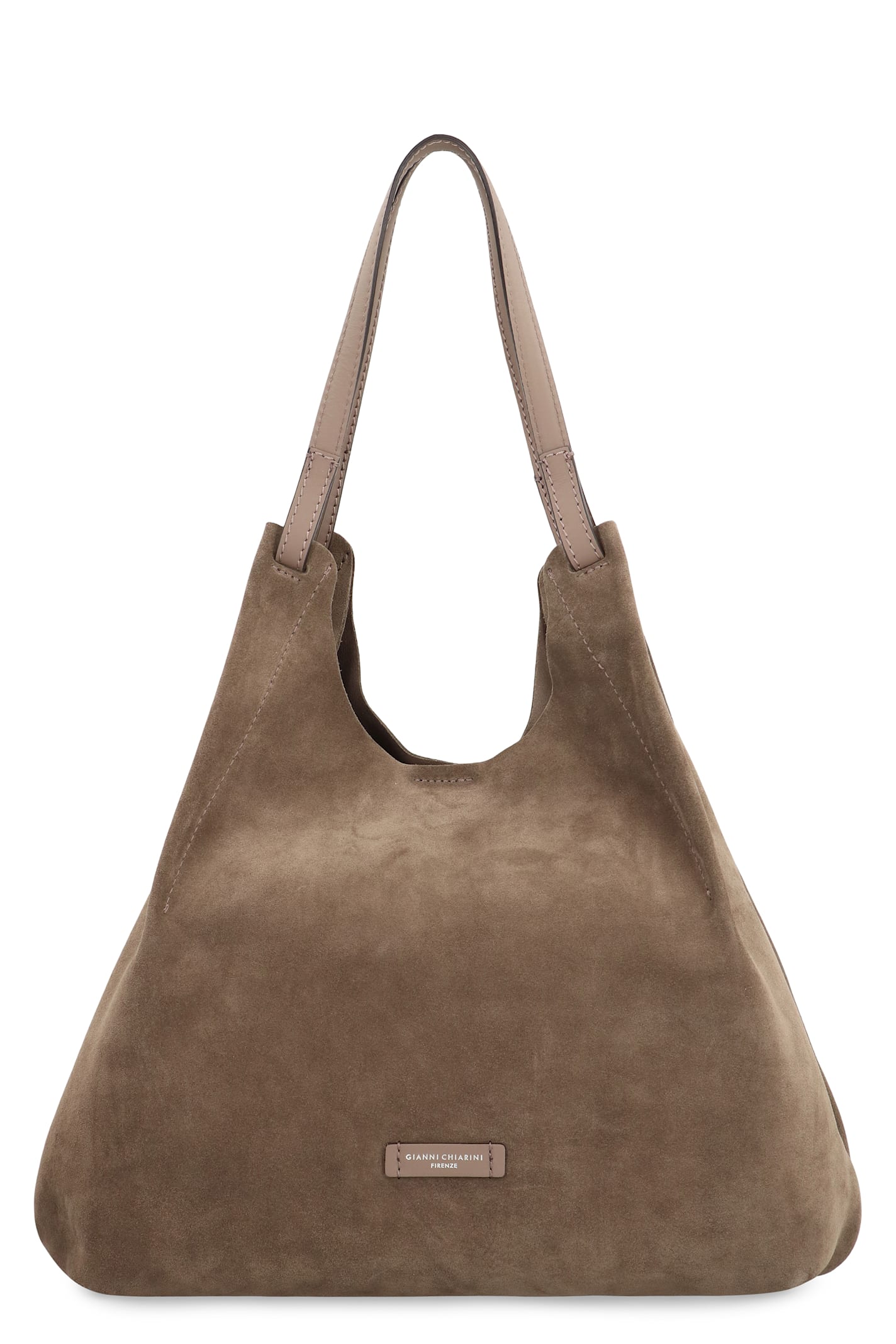 Gianni Chiarini Dua Suede Bag In Gray